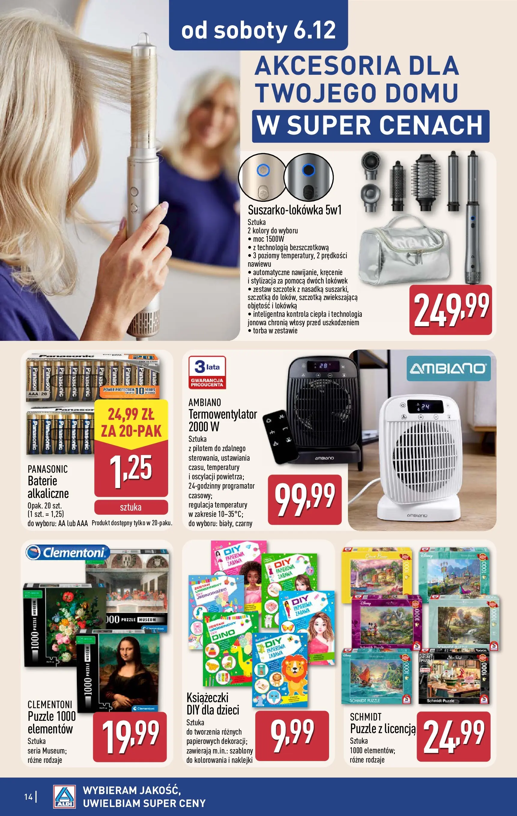 Aldi Gazetka - Hity od Środy i od Soboty od 03.12.2025 - Ulotka PDF, promocje | Strona: 14 | Produkty: Torba, Baterie, Lokówka, Naklejki
