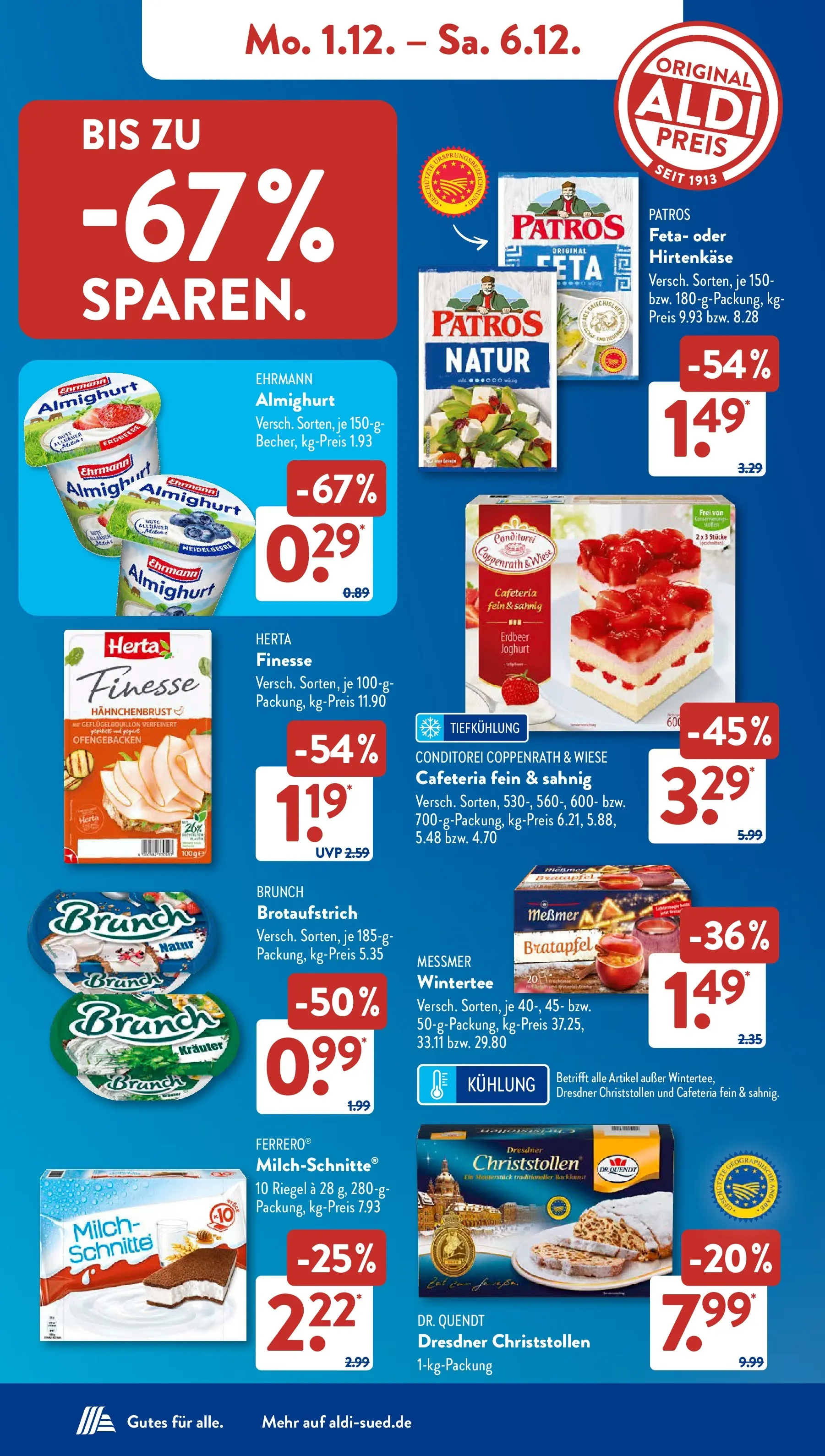 Aldi Süd - Aldi Süd: Wochenangebote (ab 30.11.2025) zum Blättern | Seite: 6 | Produkte: Ehrmann almighurt, Milch, Joghurt, Hahnchenbrust