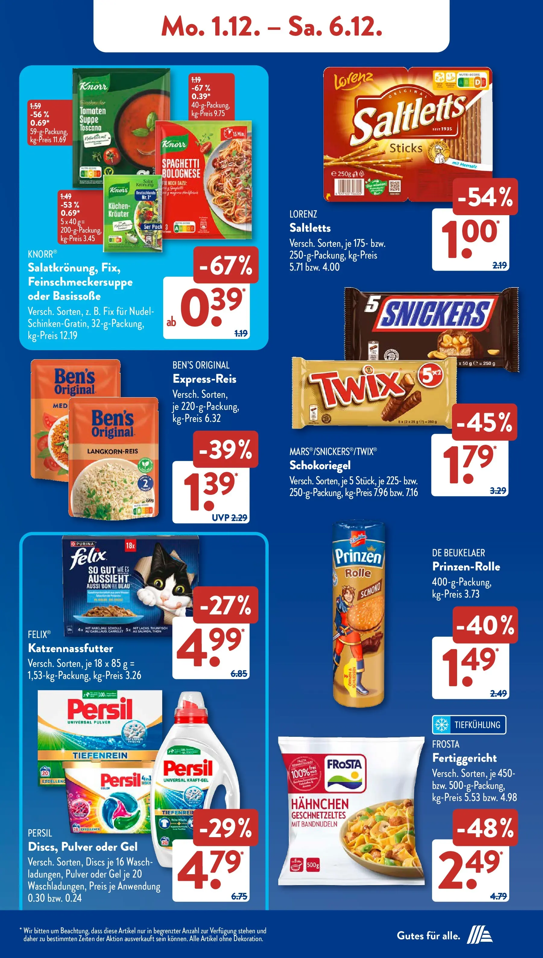 Aldi Süd - Aldi Süd: Wochenangebote (ab 30.11.2025) zum Blättern | Seite: 7 | Produkte: Tomaten, Knorr, Snickers, Kuchen