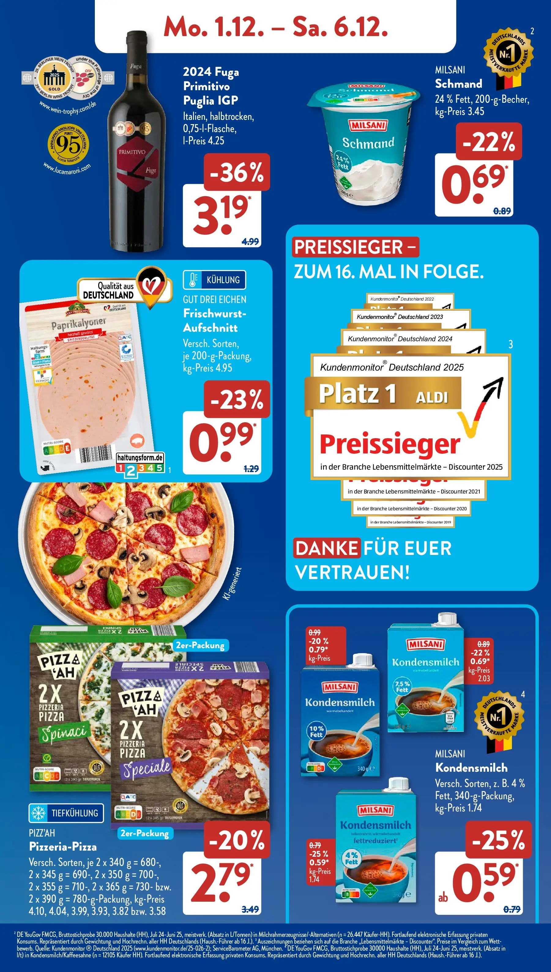 Aldi Süd - Aldi Süd: Wochenangebote (ab 30.11.2025) zum Blättern | Seite: 9 | Produkte: Pizza
