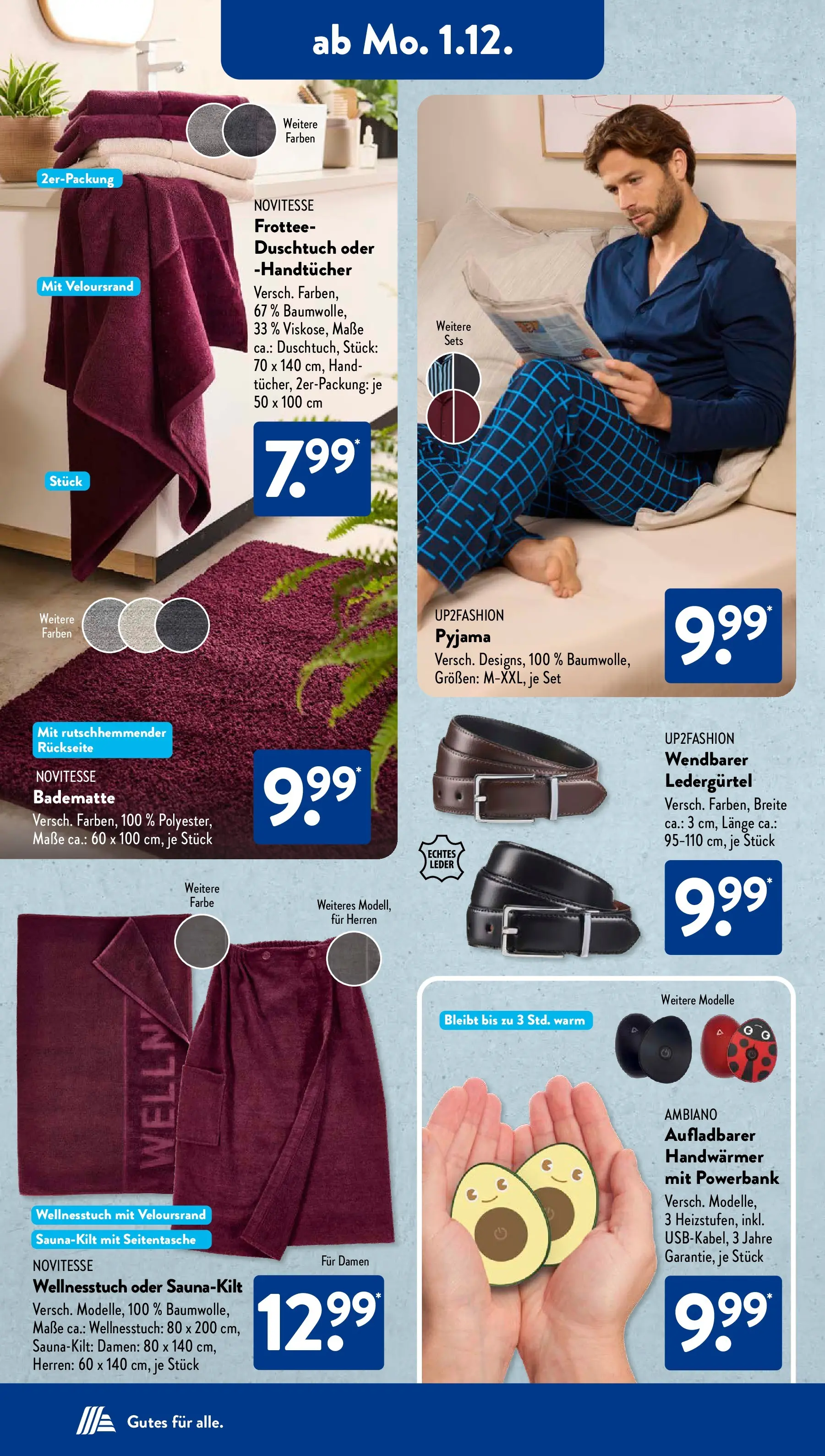 Aldi Süd - Aldi Süd: Wochenangebote (ab 30.11.2025) zum Blättern | Seite: 16 | Produkte: Up2fashion, Pyjama, Powerbank