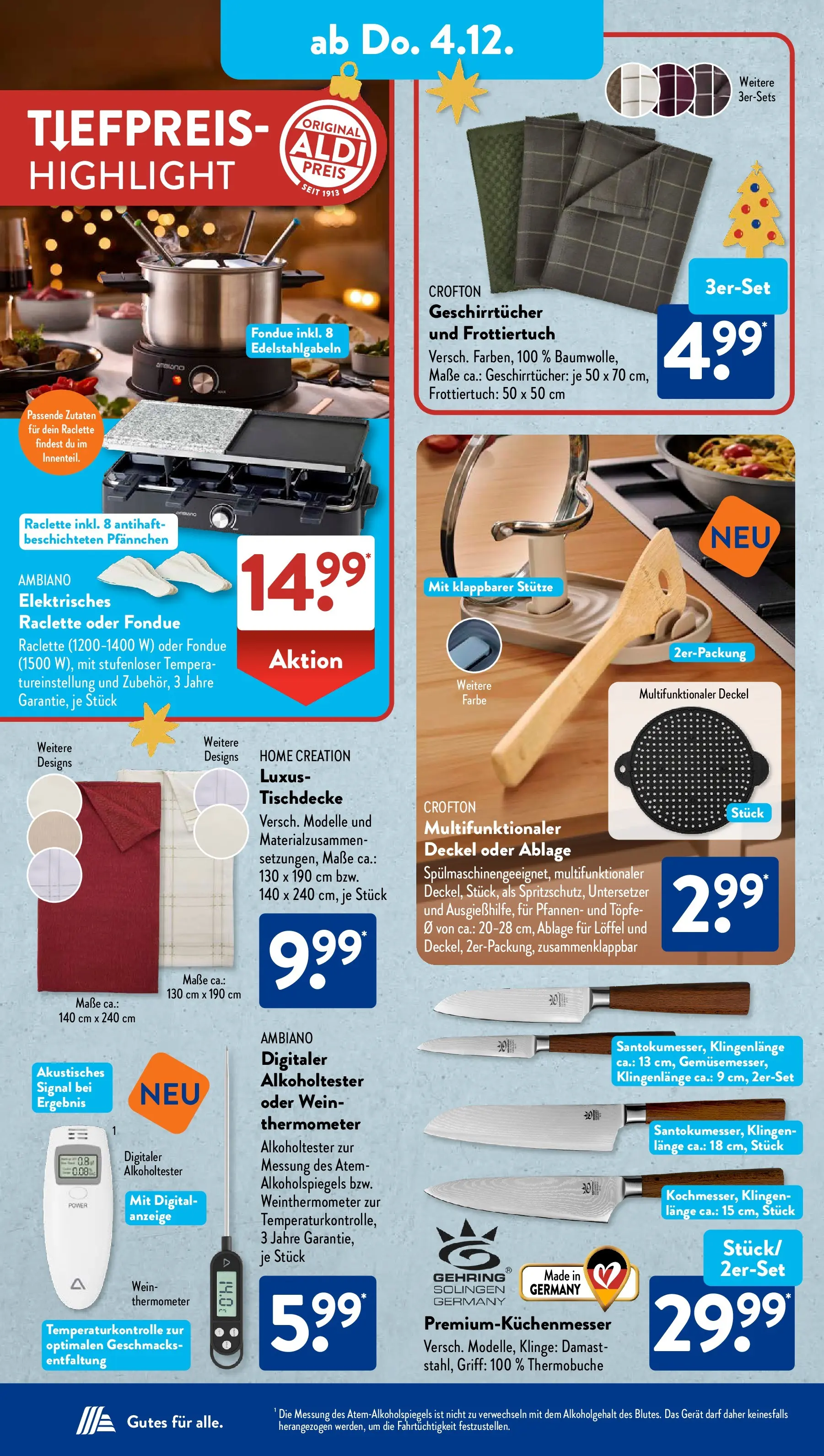Aldi Süd - Aldi Süd: Wochenangebote (ab 30.11.2025) zum Blättern | Seite: 20 | Produkte: Thermometer, Wein, Raclette, Fondue