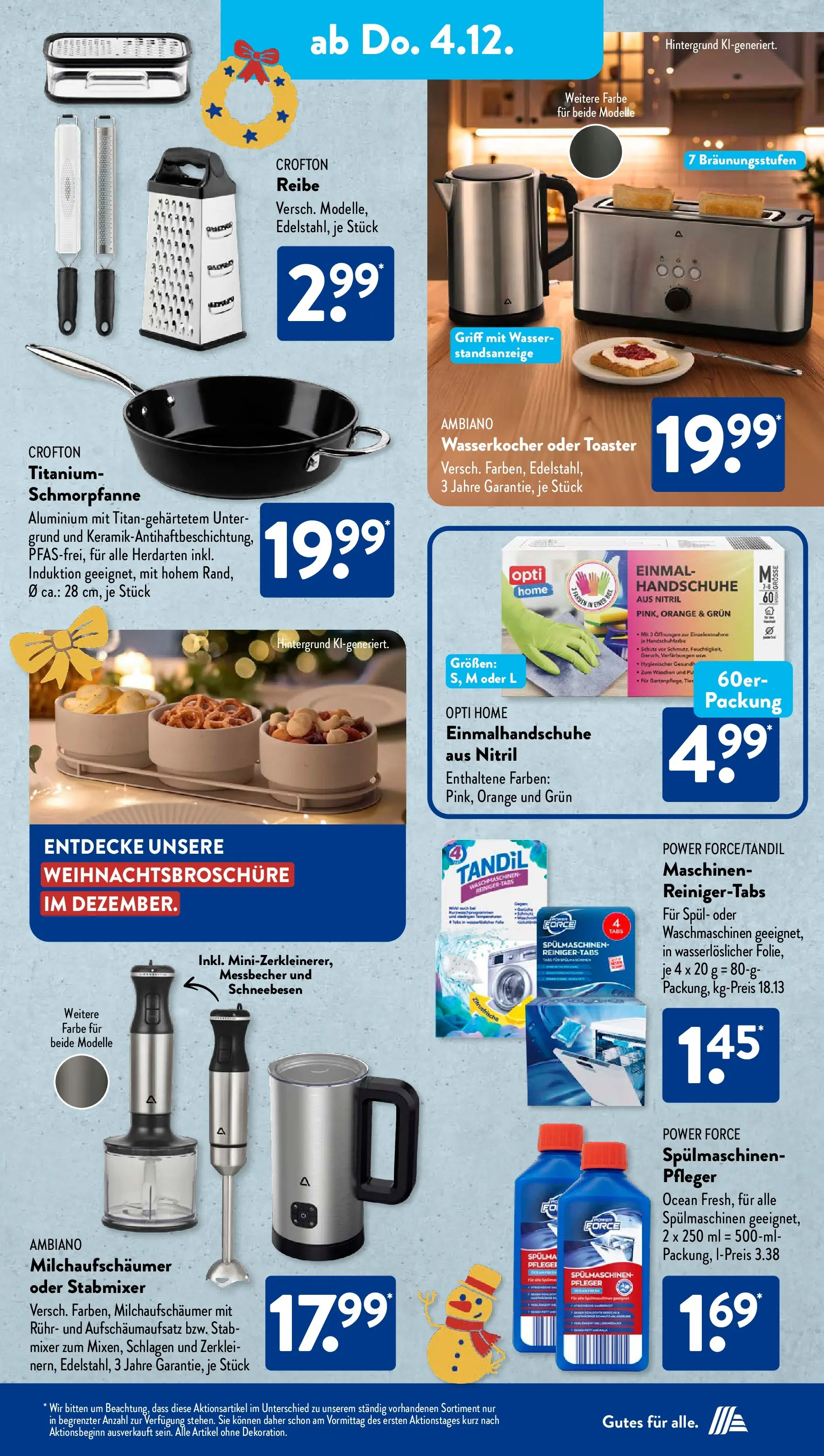 Aldi Süd - Aldi Süd: Wochenangebote (ab 30.11.2025) zum Blättern | Seite: 21 | Produkte: Wasserkocher, Wasser, Handschuhe, Stabmixer