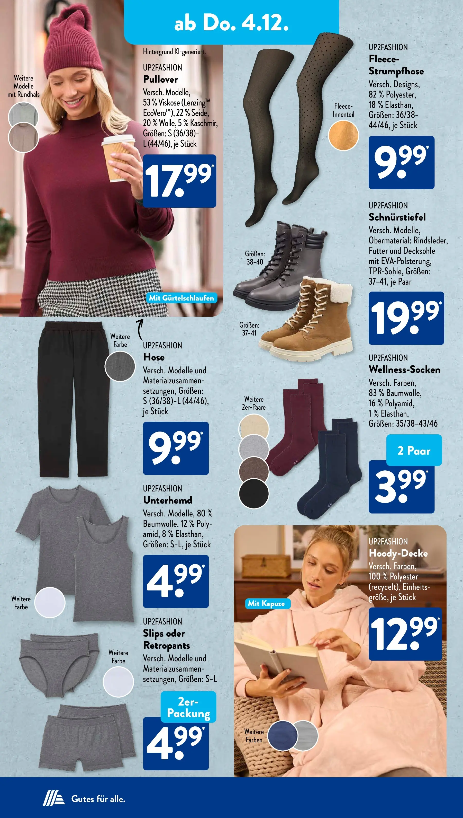 Aldi Süd - Aldi Süd: Wochenangebote (ab 30.11.2025) zum Blättern | Seite: 22 | Produkte: Up2fashion, Unterhemd, Pullover, Hose