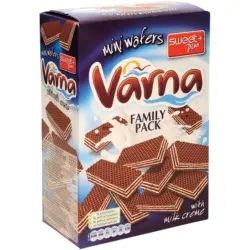 Kakaohaltige Mini-Waffeln mit 75% Creme mit Milchgeschmack