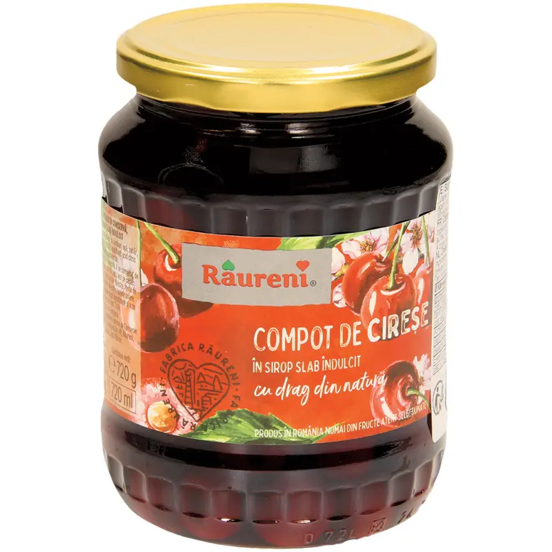 Süßkirschen mit Stein, gezuckert. Pasteurisiert