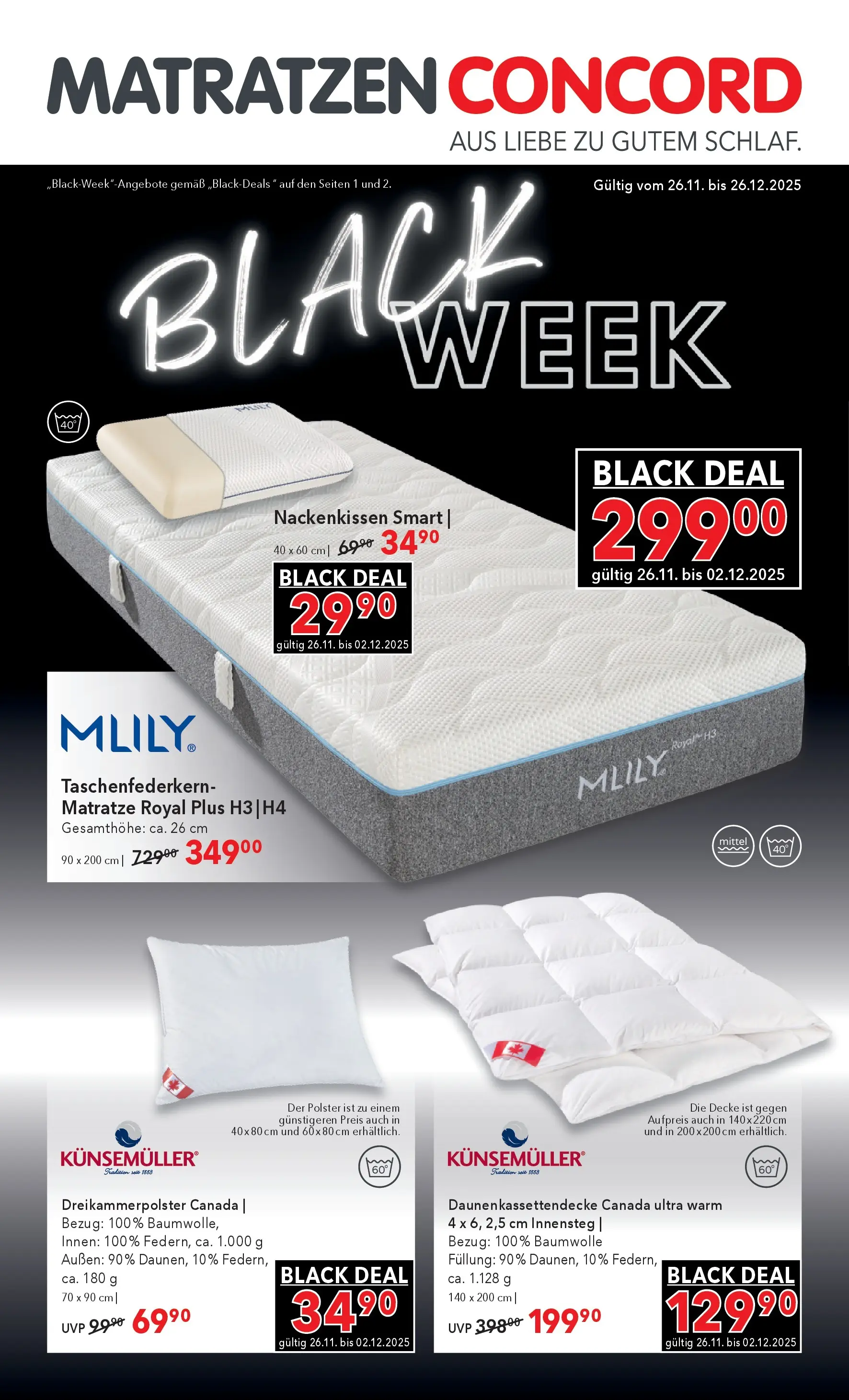 Matratzen Concord Neulengbach von 26.11.2025 - Aktuelle Angebote | Seite: 1 | Produkte: Matratze, Decke