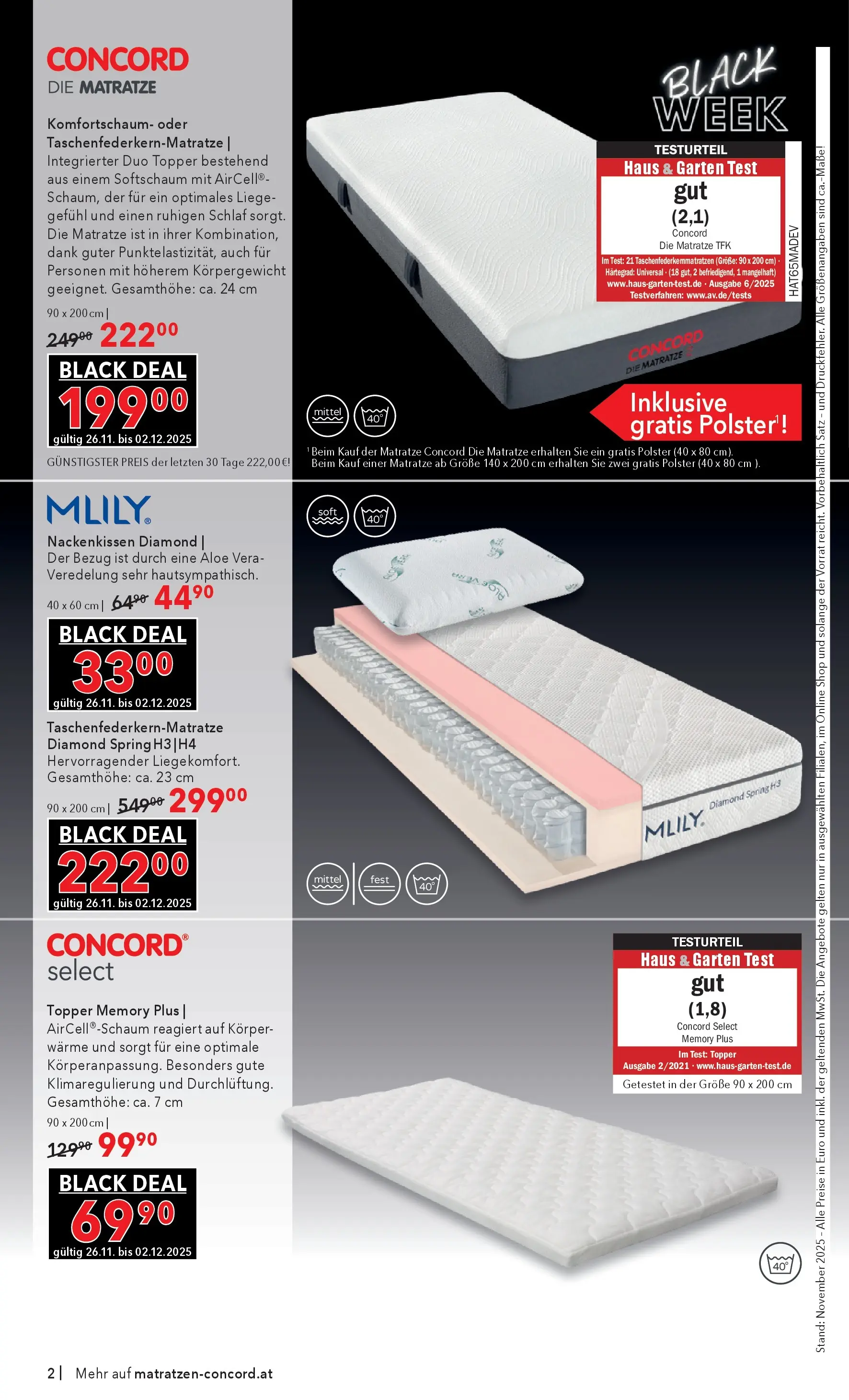 Matratzen Concord Neulengbach von 26.11.2025 - Aktuelle Angebote | Seite: 2 | Produkte: Matratze