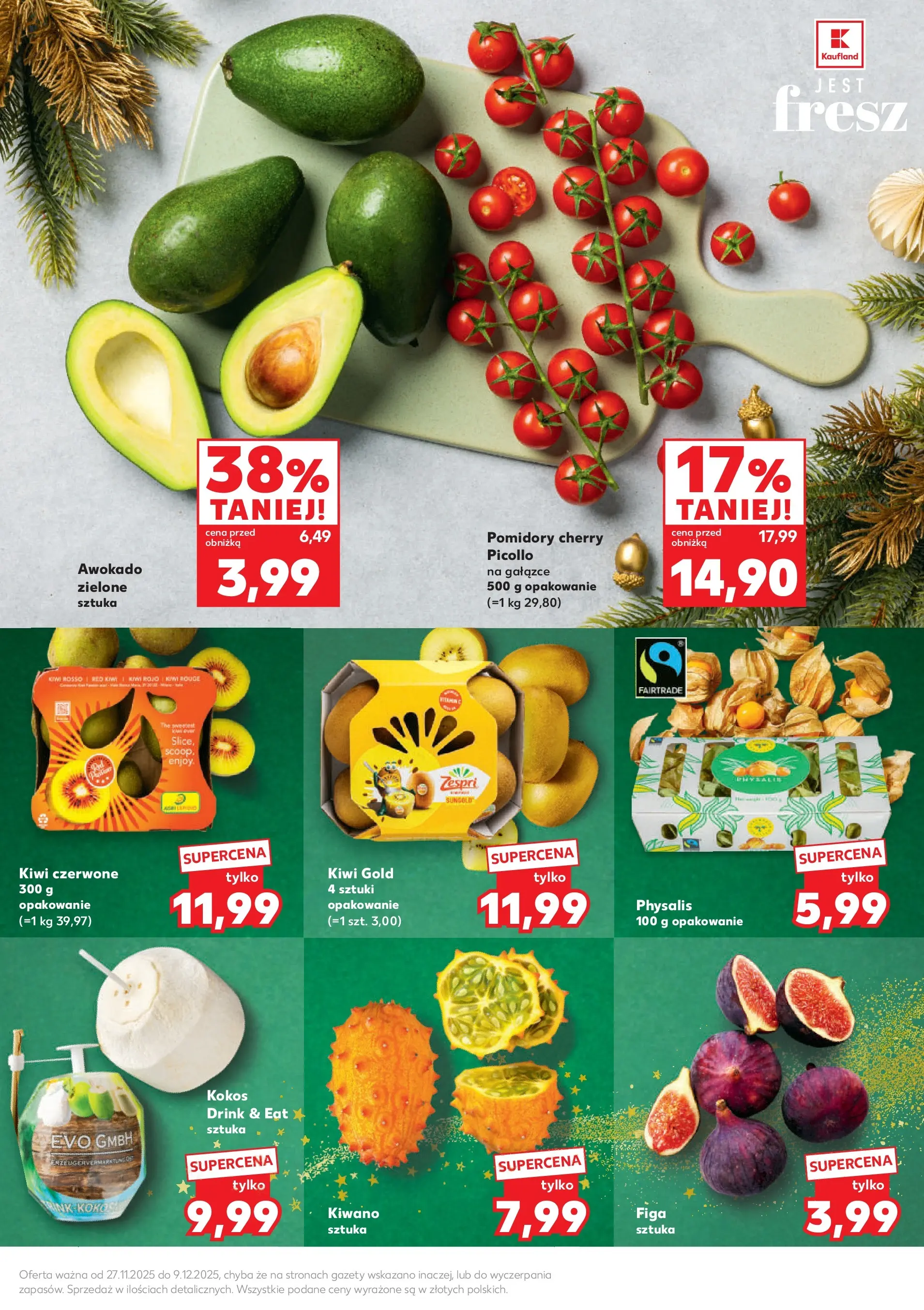 Kaufland gazetka - Feincost od 27.11.2025 - od jutra PDF | Strona: 3 | Produkty: Pomidory, Kiwi, Awokado