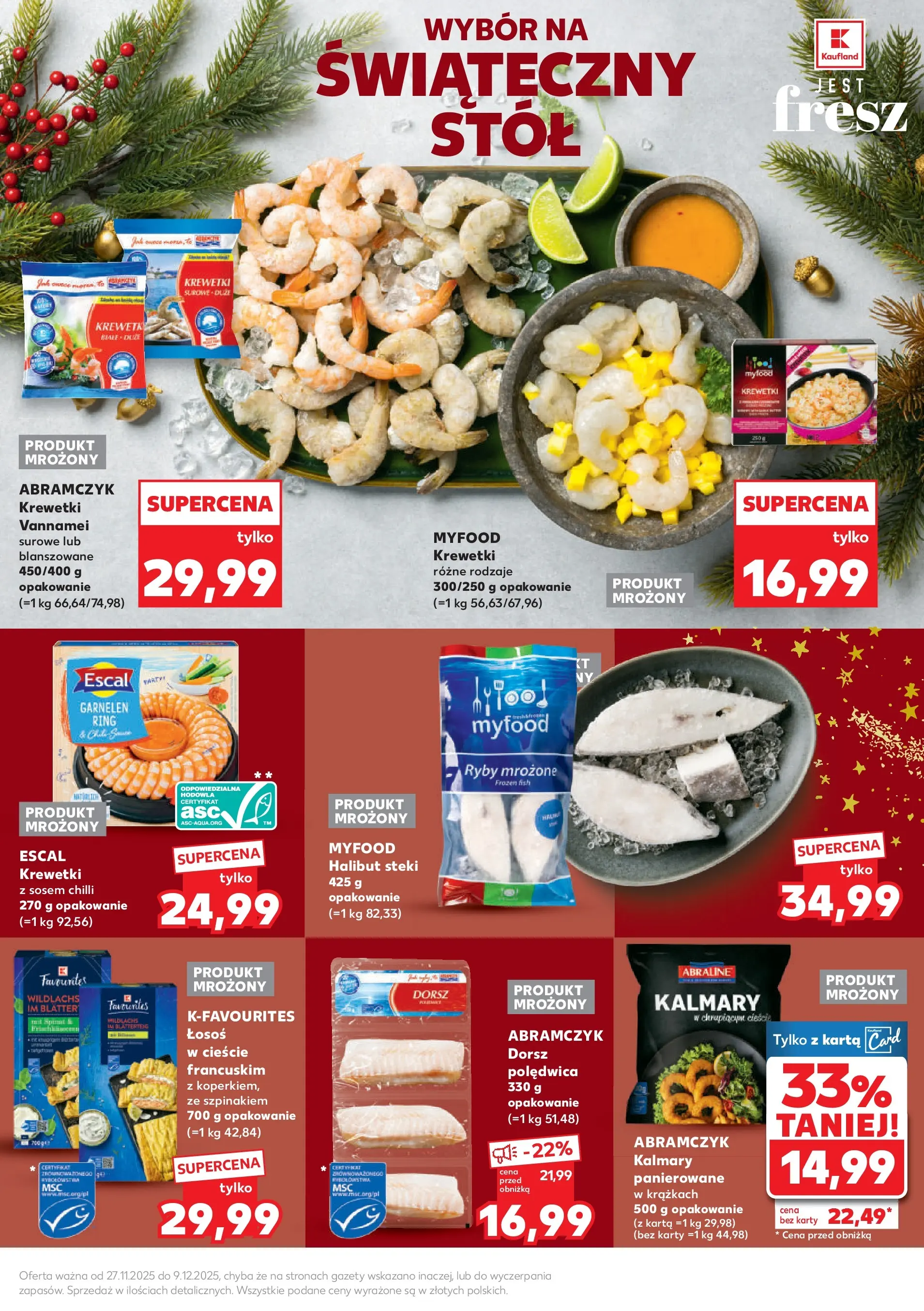 Kaufland gazetka - Feincost od 27.11.2025 - od jutra PDF | Strona: 5 | Produkty: Krewetki, Dorsz, Halibut, Łosoś