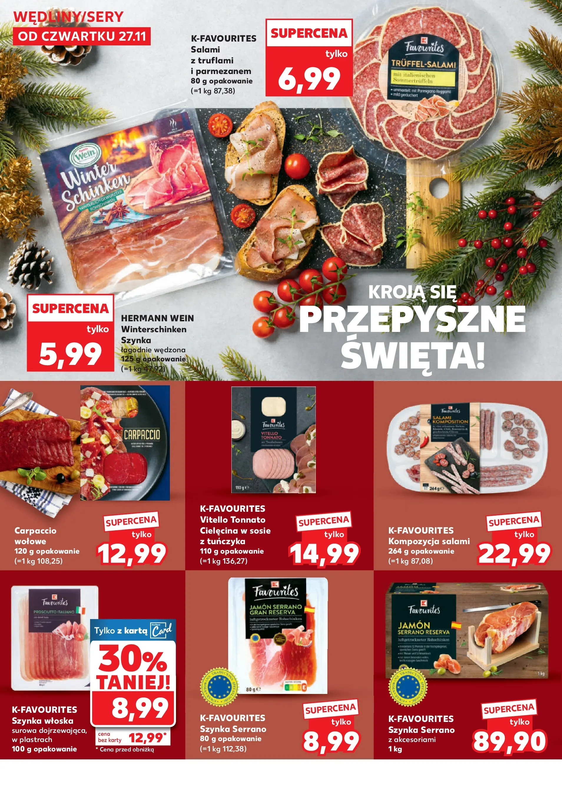Kaufland gazetka - Feincost od 27.11.2025 - od jutra PDF | Strona: 6 | Produkty: Karta, Carpaccio, Prosciutto, Salami