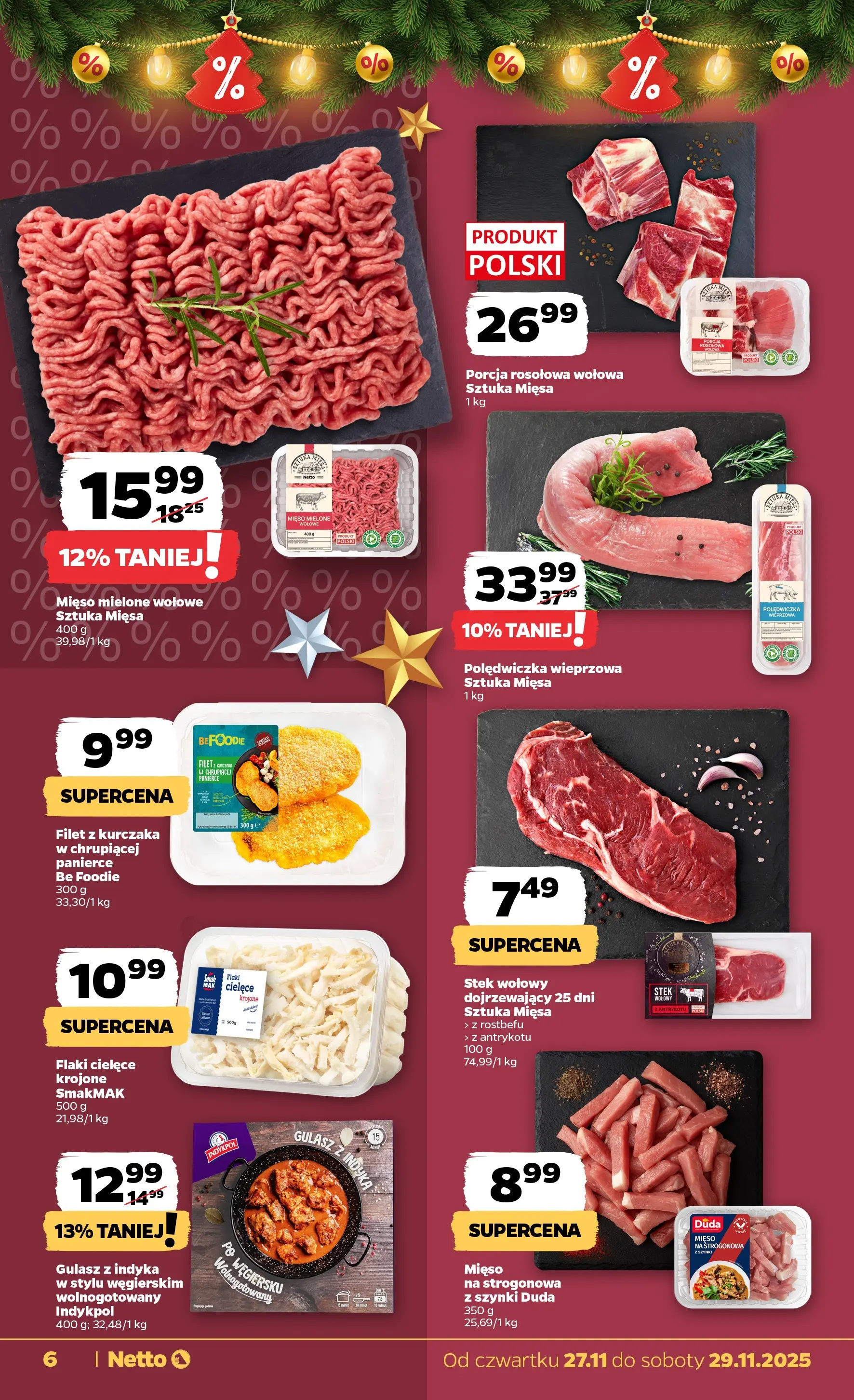 Netto - NETTO T48B Food ważne do 29.11 od 26.11.2025 - Aktualne promocje | Strona: 6 | Produkty: Mięso, Mięso mielone, Flaki, Gulasz