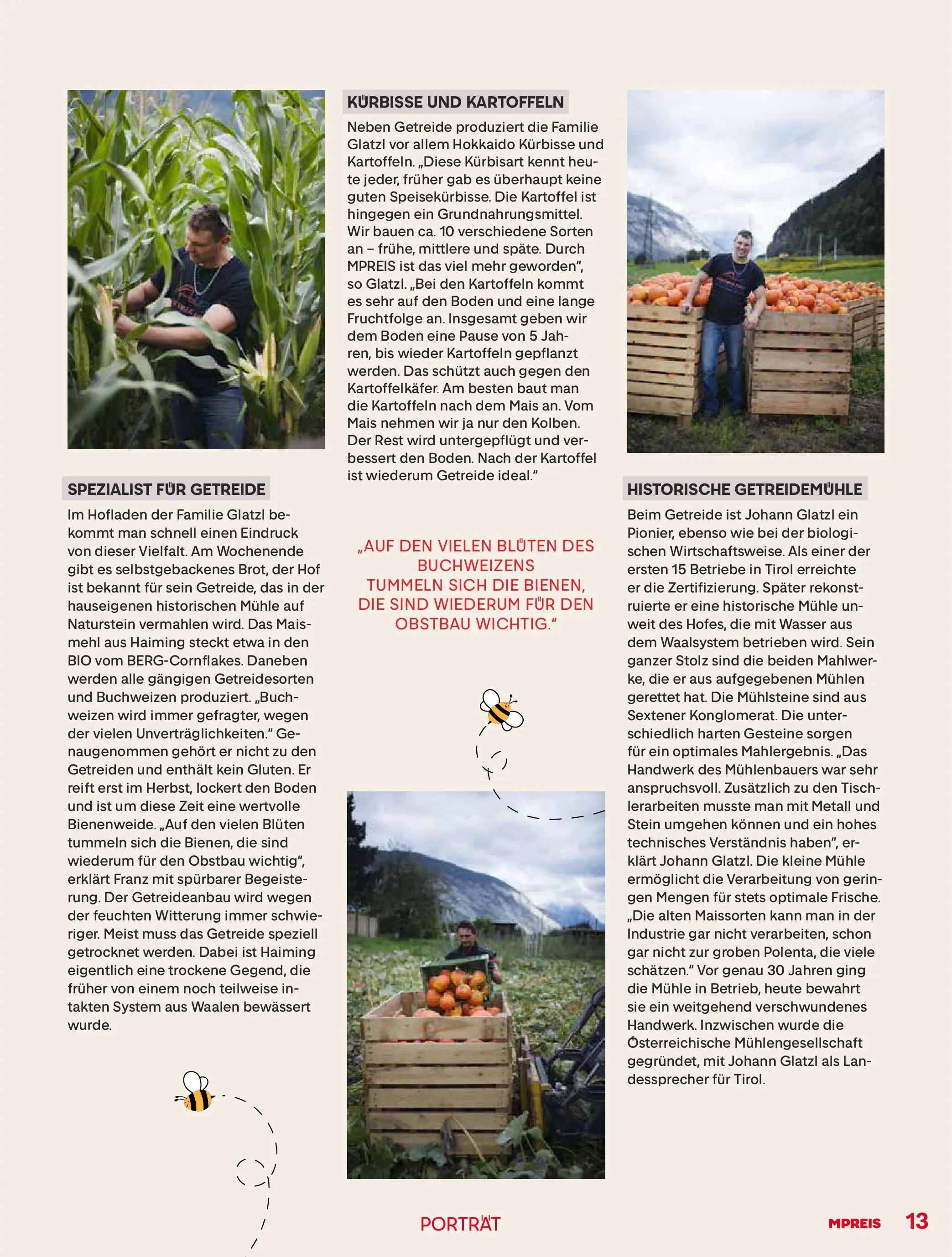 MPREIS Momente Pfunds von 23.11.2025 - Aktuelle Angebote | Seite: 13 | Produkte: Kartoffeln, Wasser, Mühle, Tisch