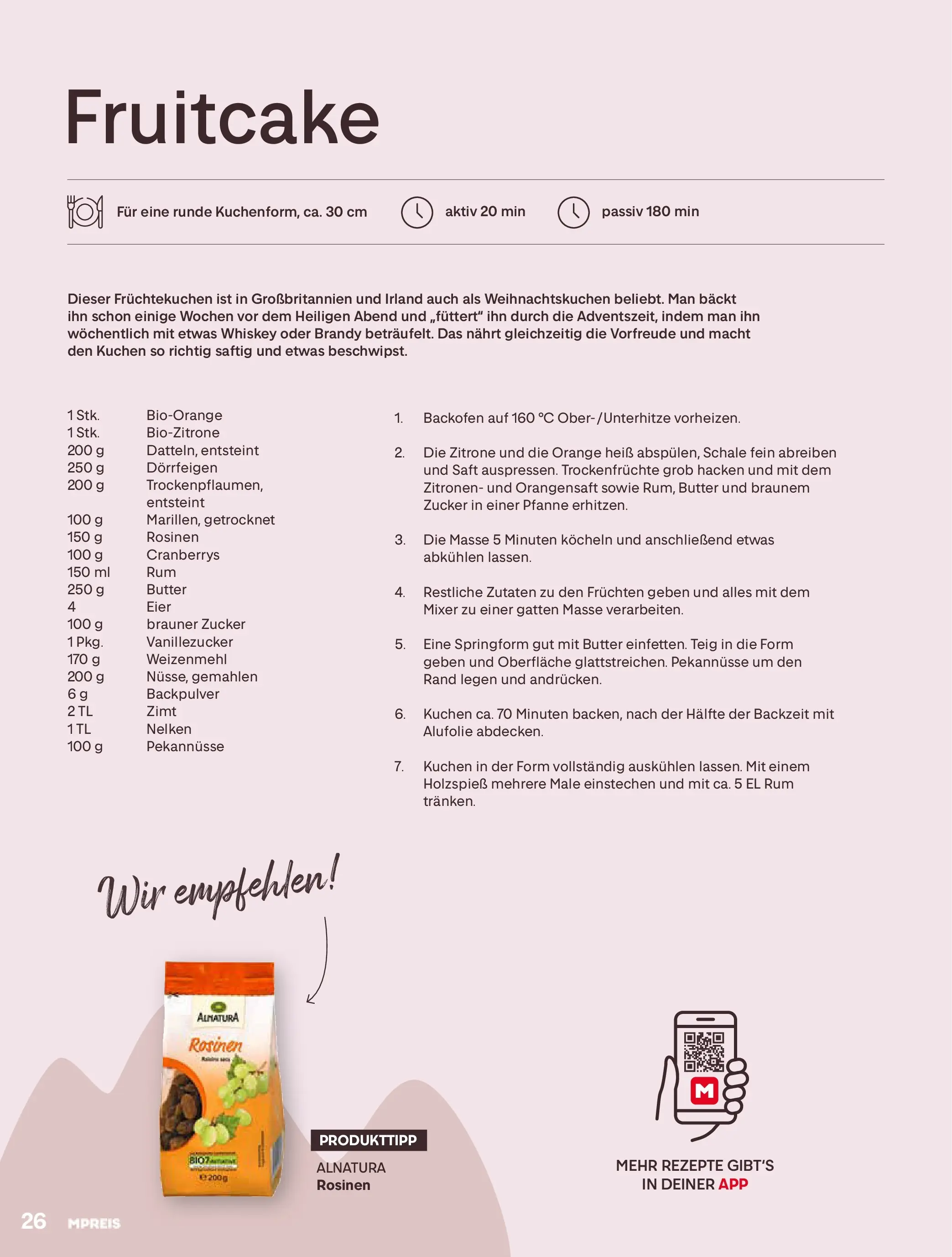 MPREIS Momente Pfunds von 23.11.2025 - Aktuelle Angebote | Seite: 26 | Produkte: Rosinen, Zitrone, Butter, Saft