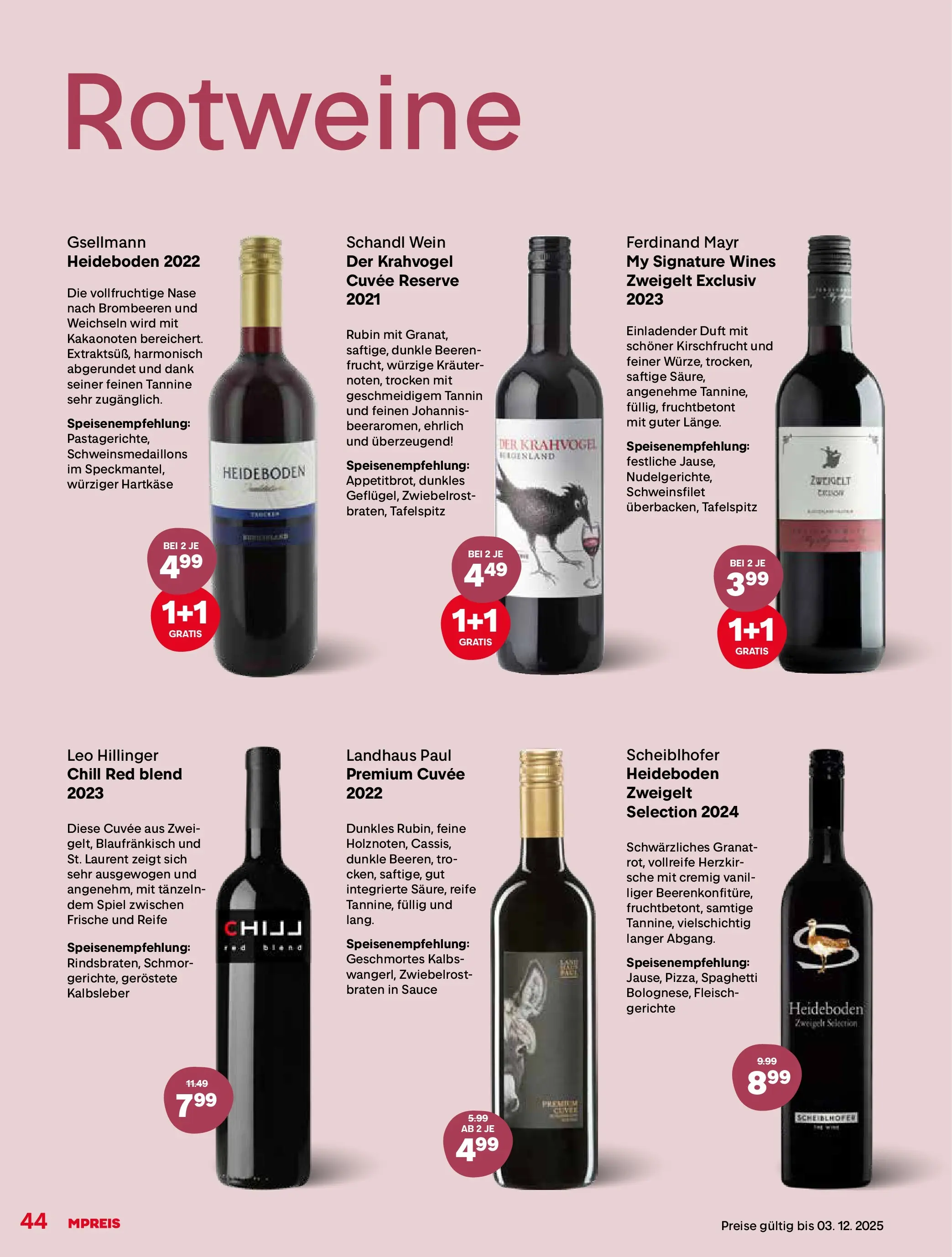 MPREIS Momente Pfunds von 23.11.2025 - Aktuelle Angebote | Seite: 44 | Produkte: Spiel, Duft, Hajdina liszt, Wein