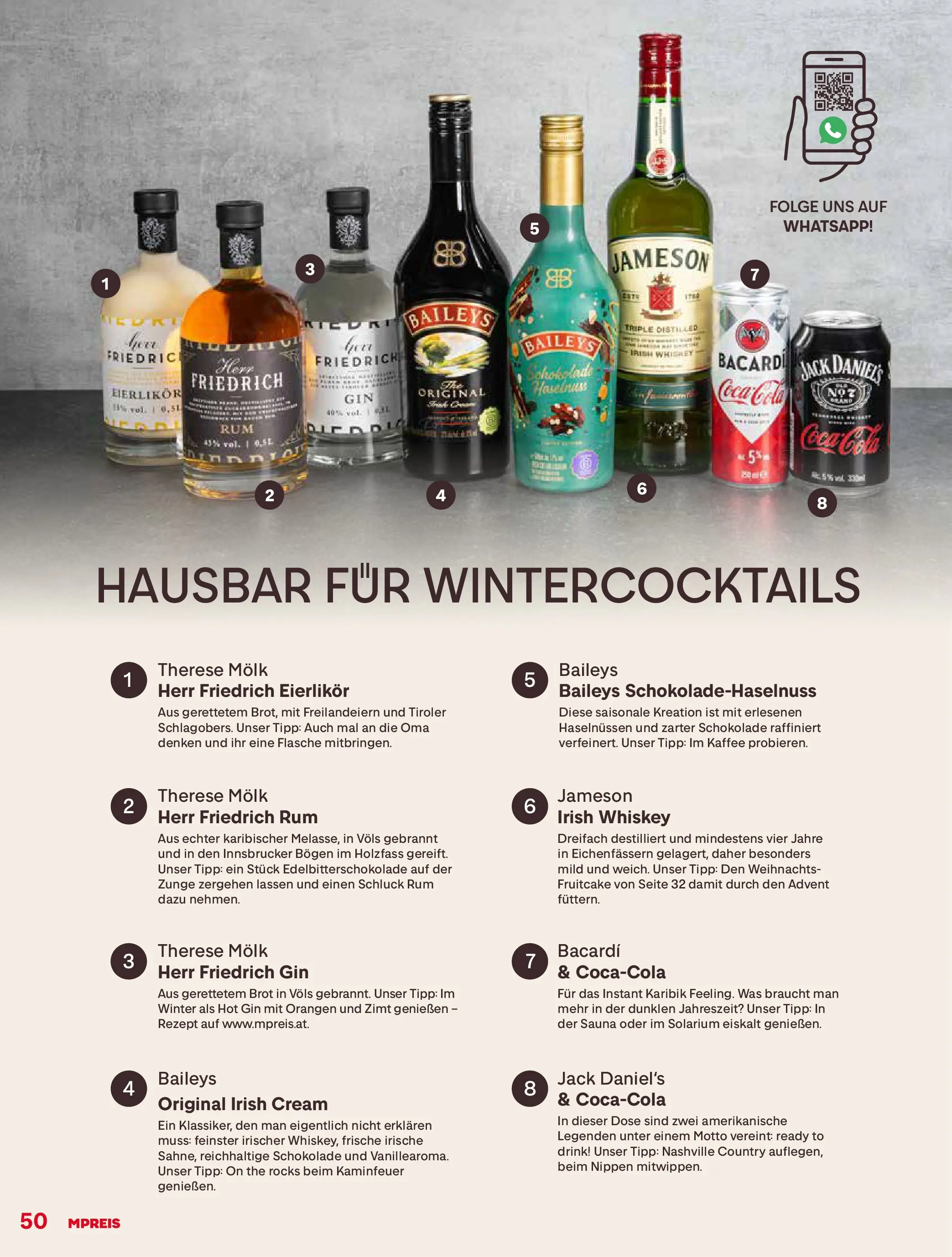 MPREIS Momente Pfunds von 23.11.2025 - Aktuelle Angebote | Seite: 50 | Produkte: Gin, Whiskey, Schokolade, Orangen