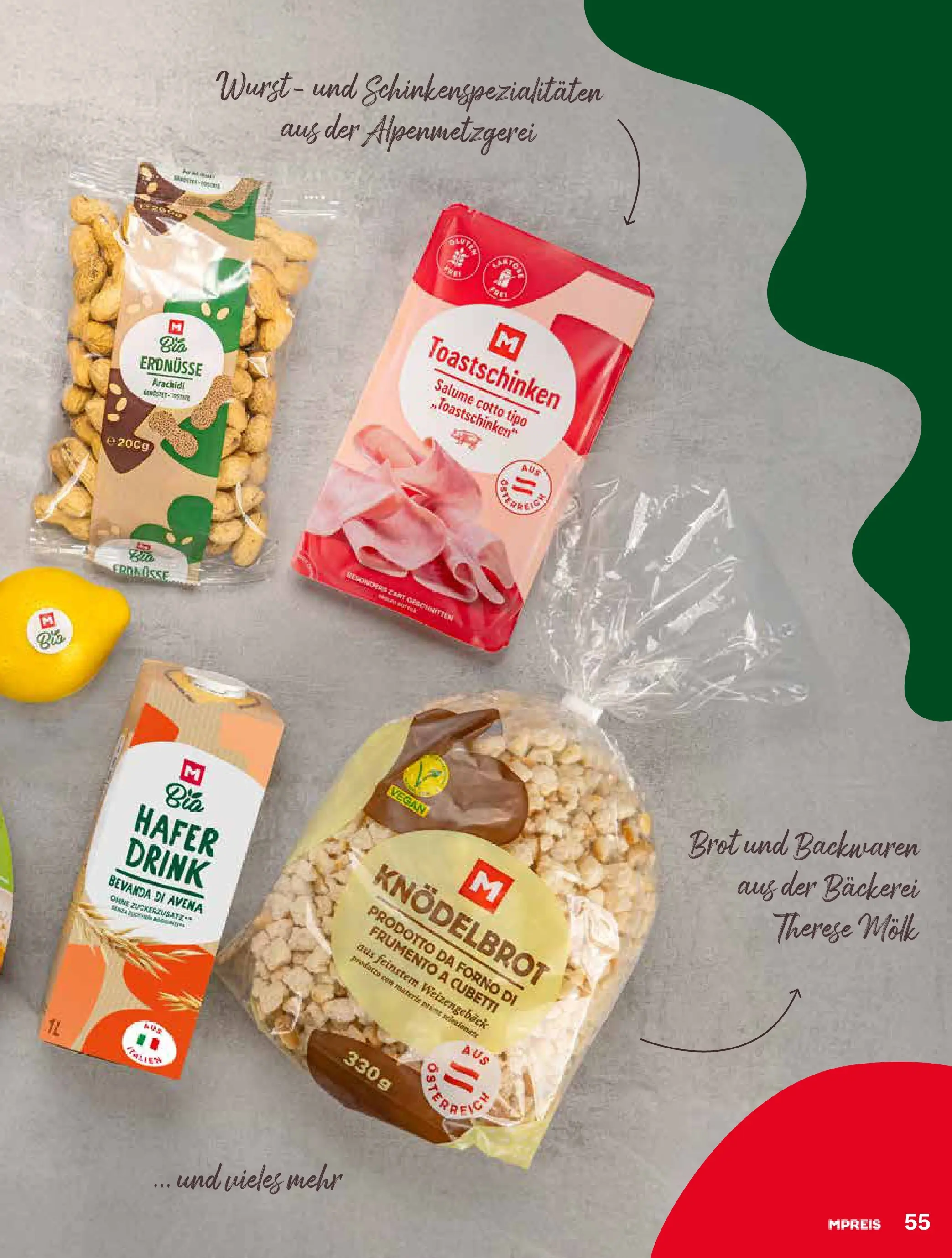 MPREIS Momente Pfunds von 23.11.2025 - Aktuelle Angebote | Seite: 55 | Produkte: Wurst, Папионка, Bäckerei, Brot