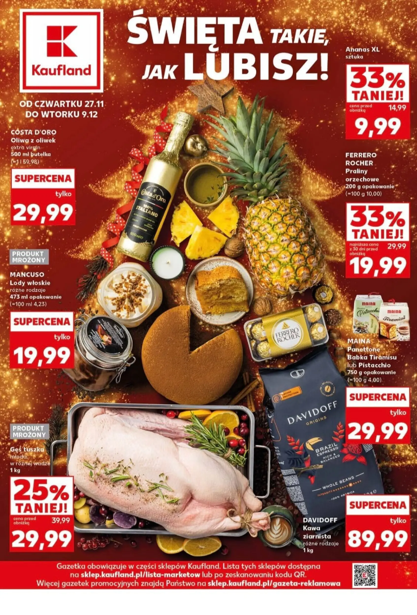 Kaufland gazetka - Feincost od 27.11.2025 - od jutra PDF | Strona: 1 | Produkty: Gęś, Oliwa z oliwek extra virgin, Babka, Lody