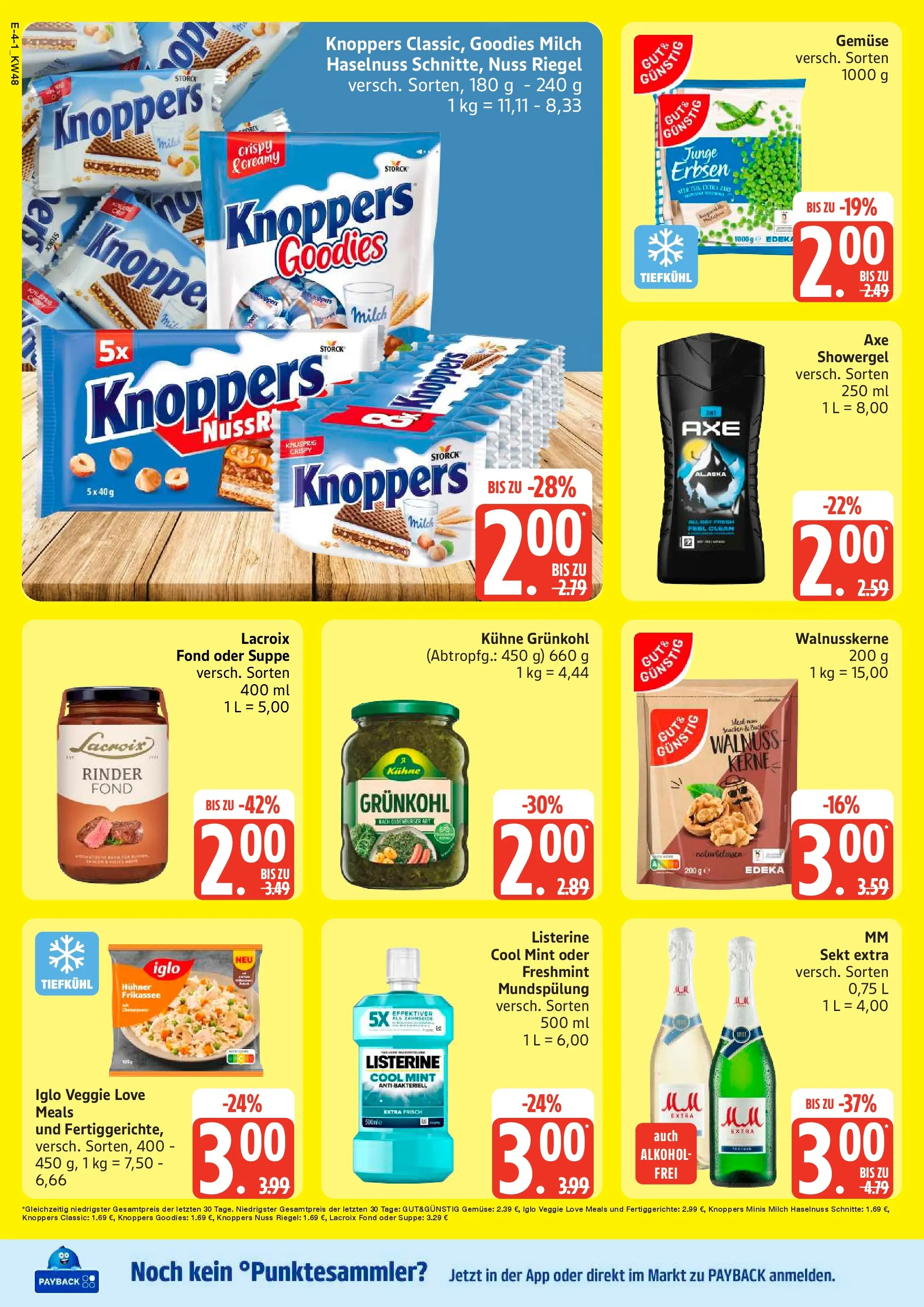 Edeka prospekt Ratzeburg	 (ab 24.11.2025) » Angebote Online | Seite: 4 | Produkte: Sekt, Iglo, Shower Gel, Knoppers