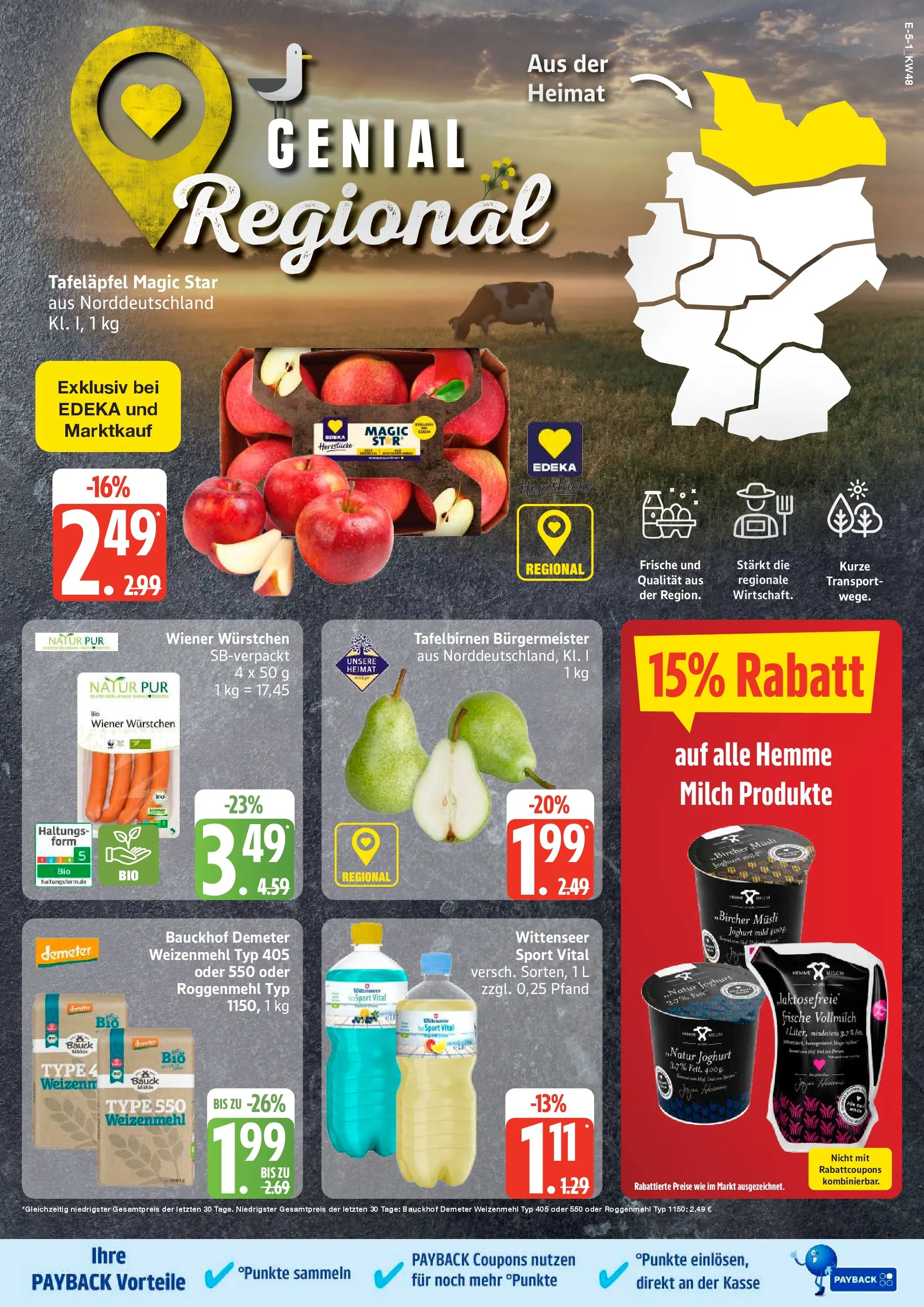 Edeka prospekt Ratzeburg	 (ab 24.11.2025) » Angebote Online | Seite: 5 | Produkte: Musli, Wiener wurstchen, Joghurt, Weizenmehl