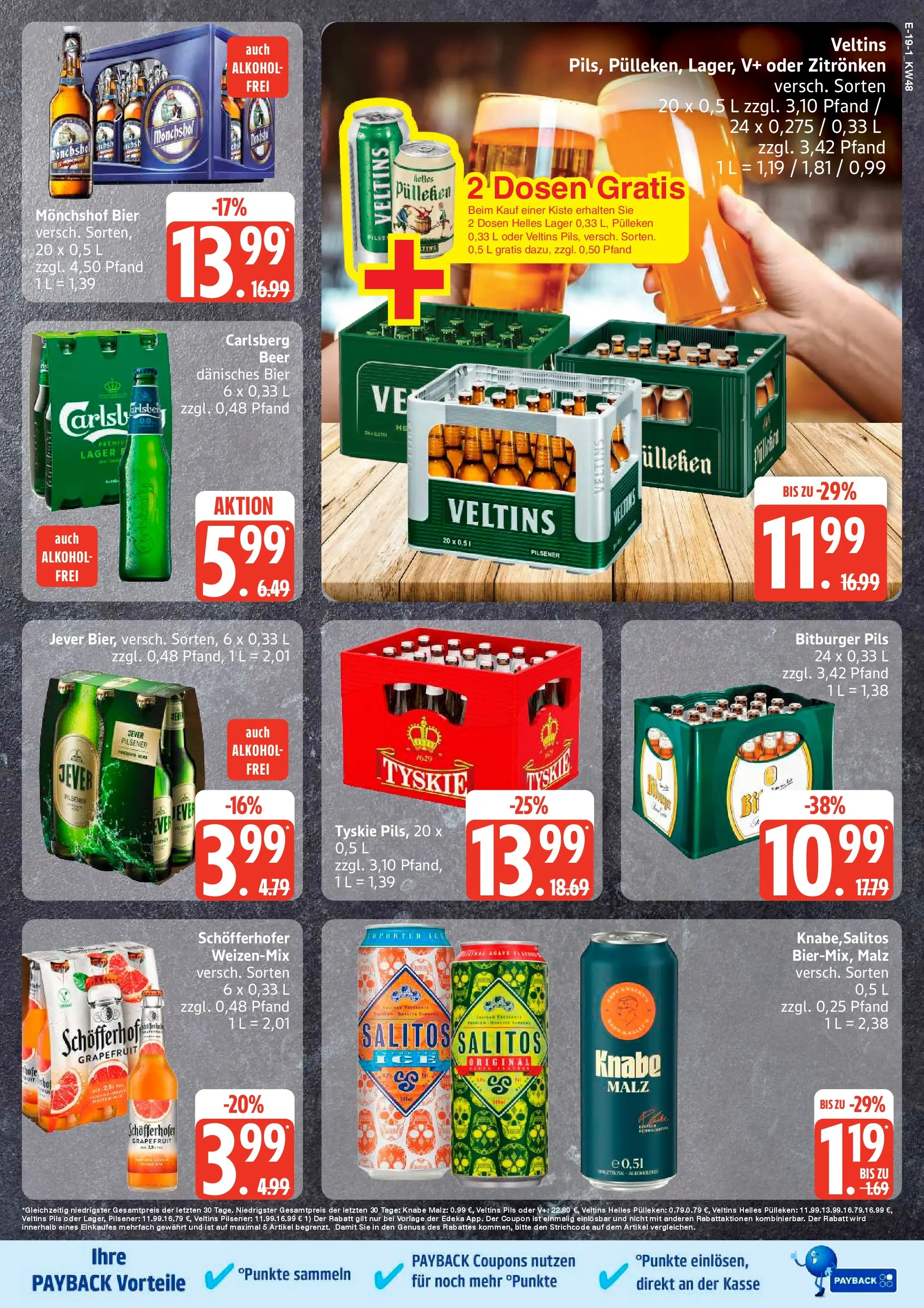 Edeka prospekt Ratzeburg	 (ab 24.11.2025) » Angebote Online | Seite: 25 | Produkte: Helles pulleken, Bitburger, Tyskie, Carlsberg