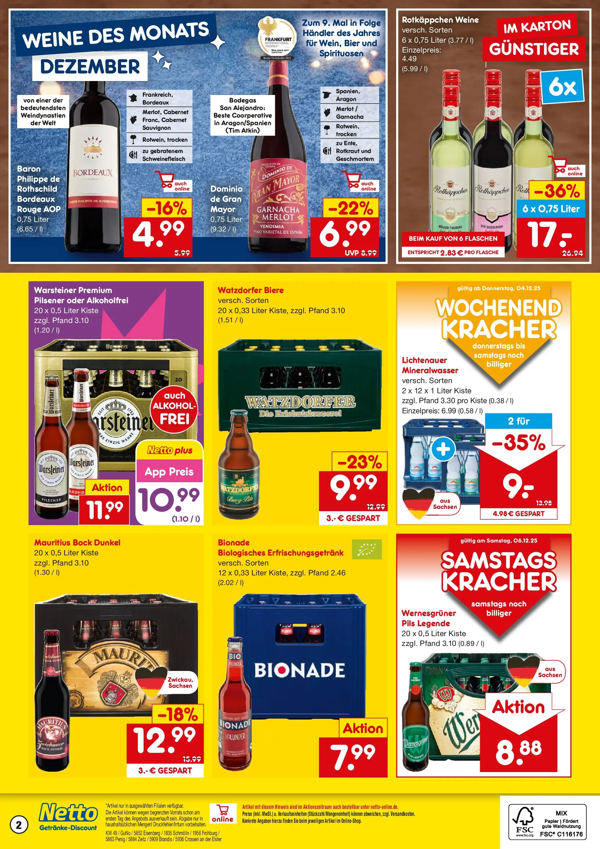 Netto Marken-Discount prospekt Penig	 (ab 30.11.2025) » Angebote | Seite: 2 | Produkte: Merlot, Rouge, Rotkäppchen, Schweinefleisch