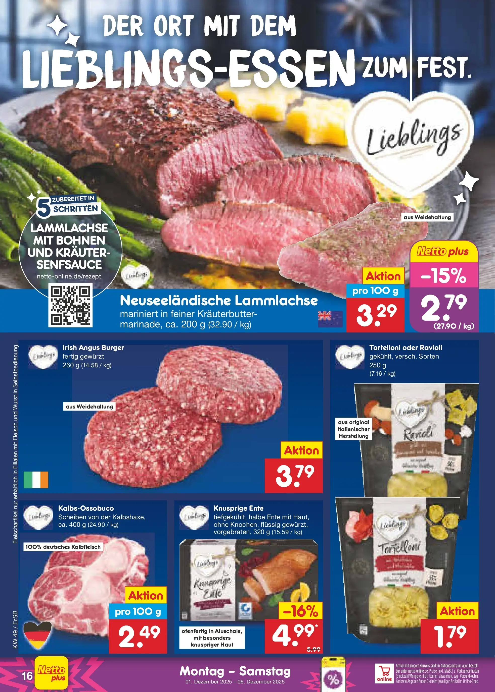 Netto Marken-Discount prospekt Nordhausen	 (ab 30.11.2025) » Angebote | Seite: 22 | Produkte: Burger, Kräuterbutter, Wurst, Fleisch