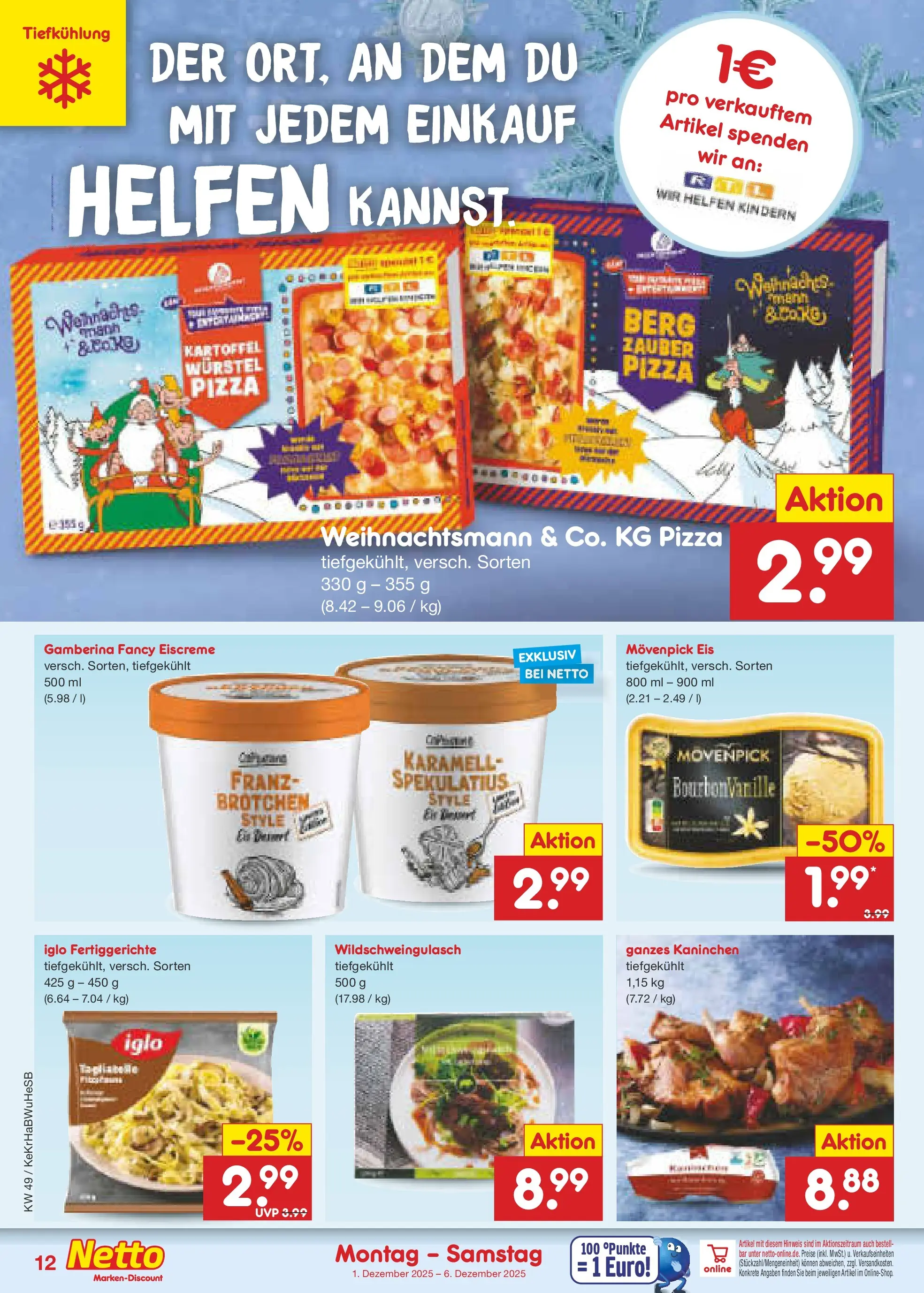 Netto Marken-Discount prospekt Bovenden	 (ab 01.12.2025) » Angebote | Seite: 12 | Produkte: Eiscreme, Movenpick eis, Fertiggerichte, Eis