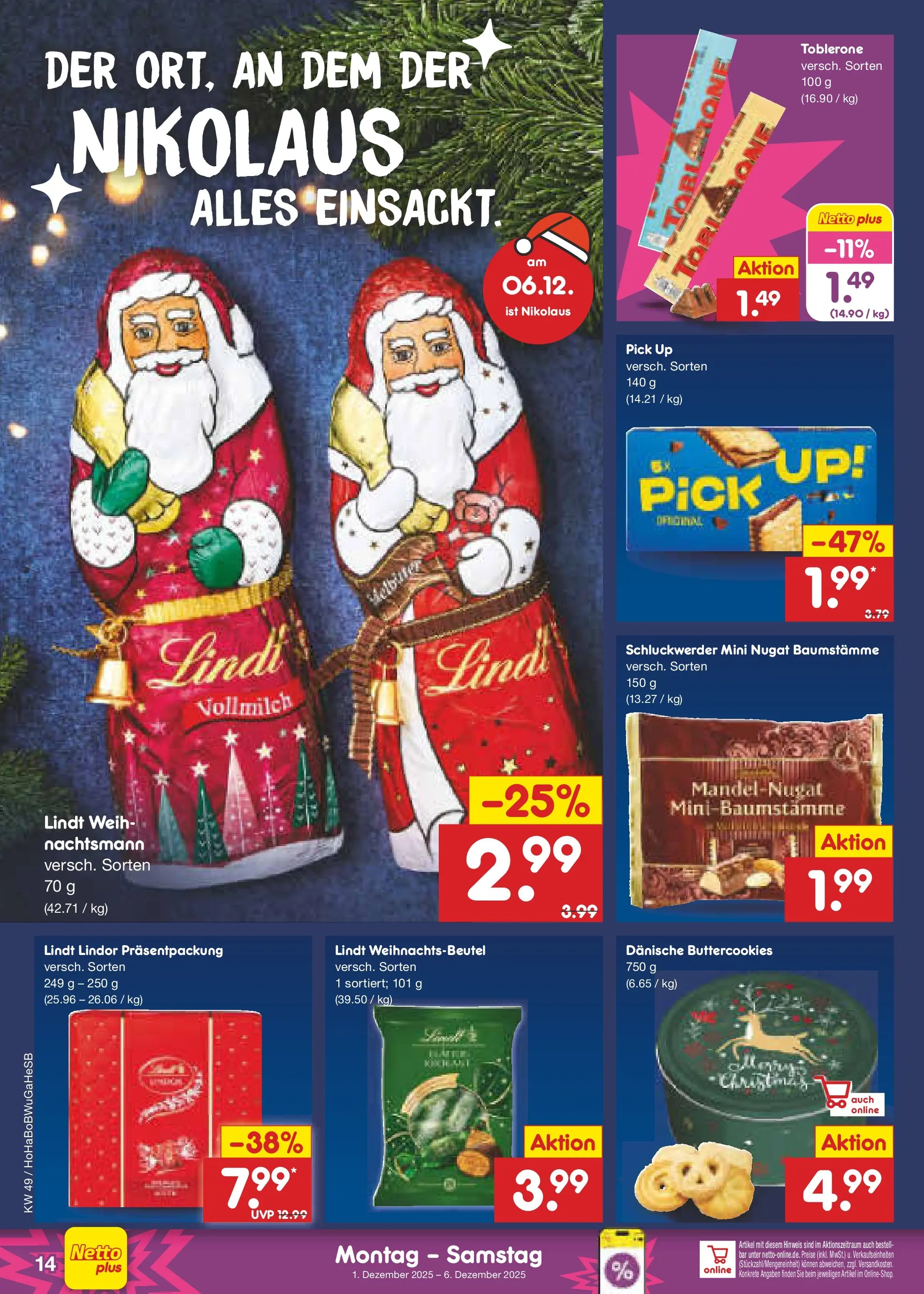 Netto Marken-Discount prospekt Bovenden	 (ab 01.12.2025) » Angebote | Seite: 14 | Produkte: Lindt