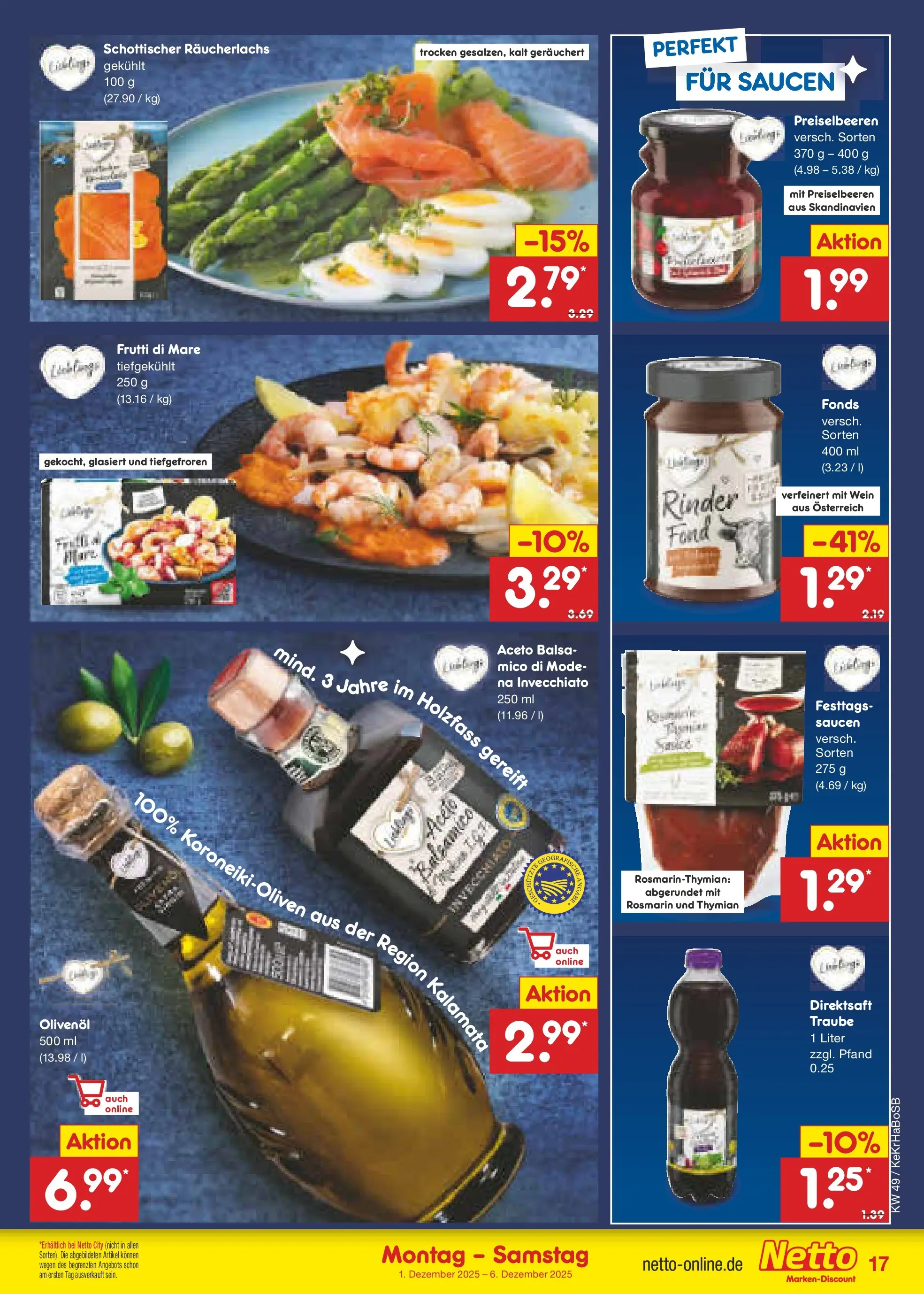 Netto Marken-Discount prospekt Schwerte-Geisecke	 (ab 01.12.2025) » Angebote | Seite: 19 | Produkte: Olivenol, Mars, Räucherlachs, Wein