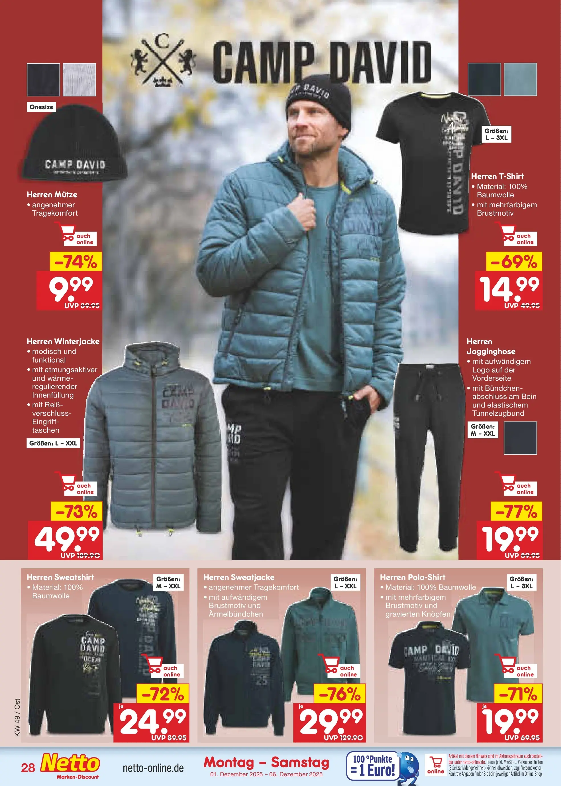 Netto Marken-Discount prospekt Nordhausen	 (ab 30.11.2025) » Angebote | Seite: 34 | Produkte: Jogginghose, Winterjacke, Sweatshirt, Poloshirt