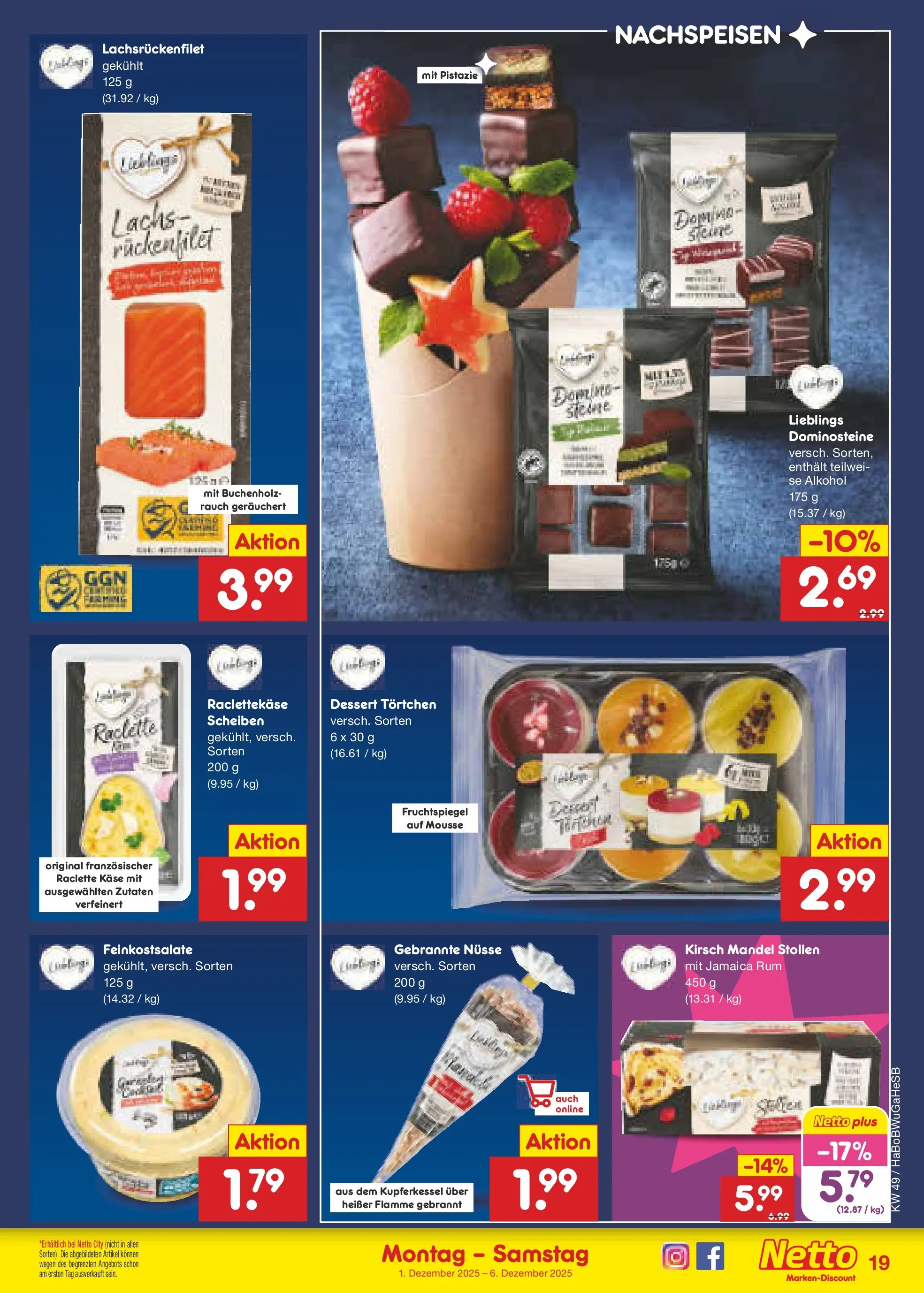 Netto Marken-Discount prospekt Bovenden	 (ab 01.12.2025) » Angebote | Seite: 21 | Produkte: Rum, Lachs, Raclette, Nüsse