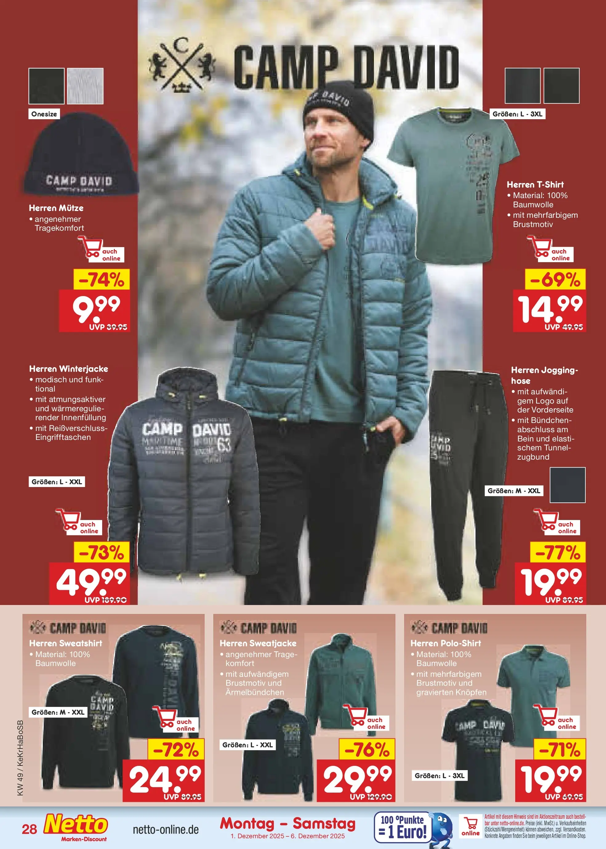 Netto Marken-Discount prospekt Schwerte-Geisecke	 (ab 01.12.2025) » Angebote | Seite: 30 | Produkte: Sweatjacke, Sweatshirt, Poloshirt, Hose