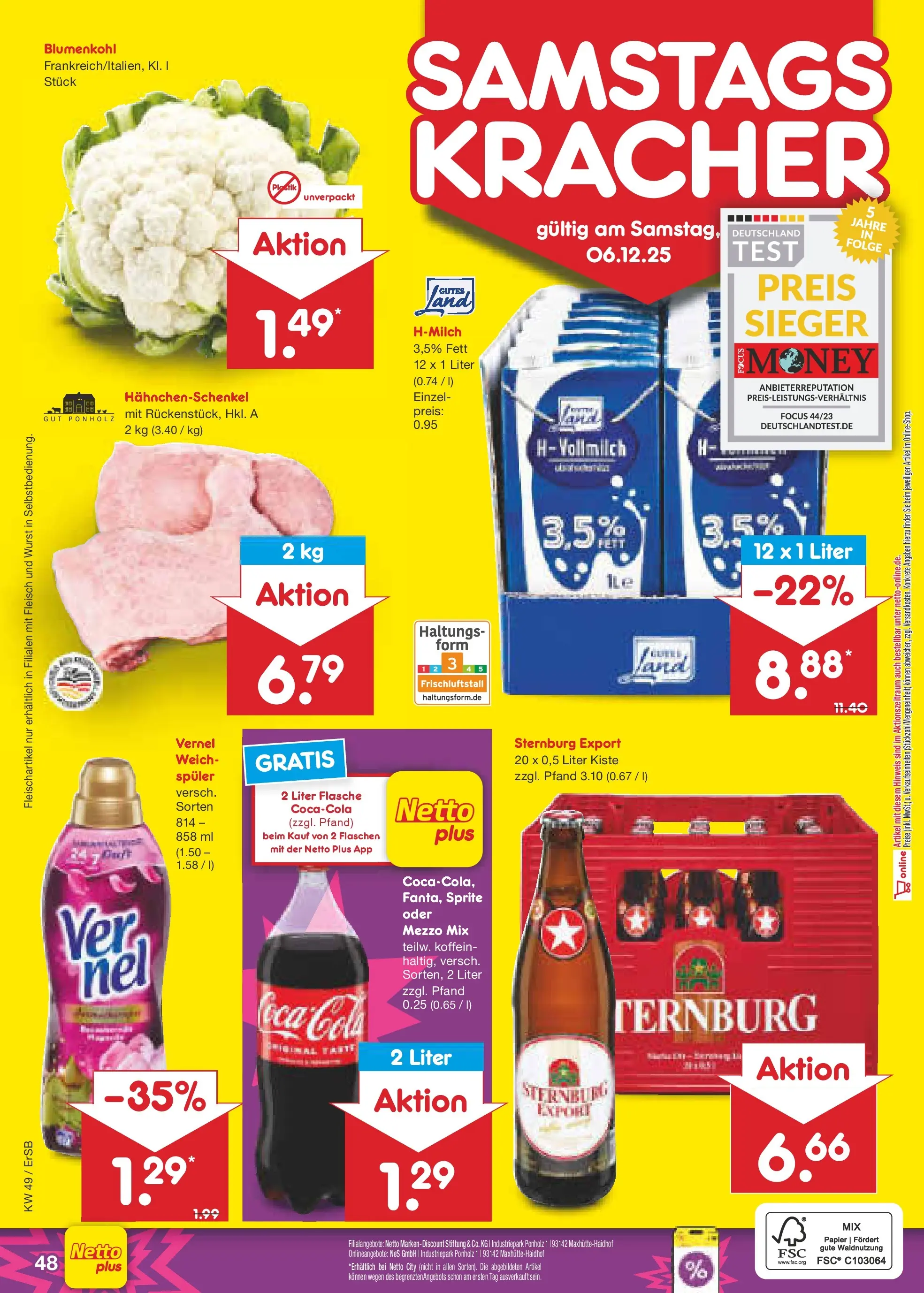 Netto Marken-Discount prospekt Nordhausen	 (ab 30.11.2025) » Angebote | Seite: 55 | Produkte: Coca cola, Cola, Oder mezzo mix, Fleisch