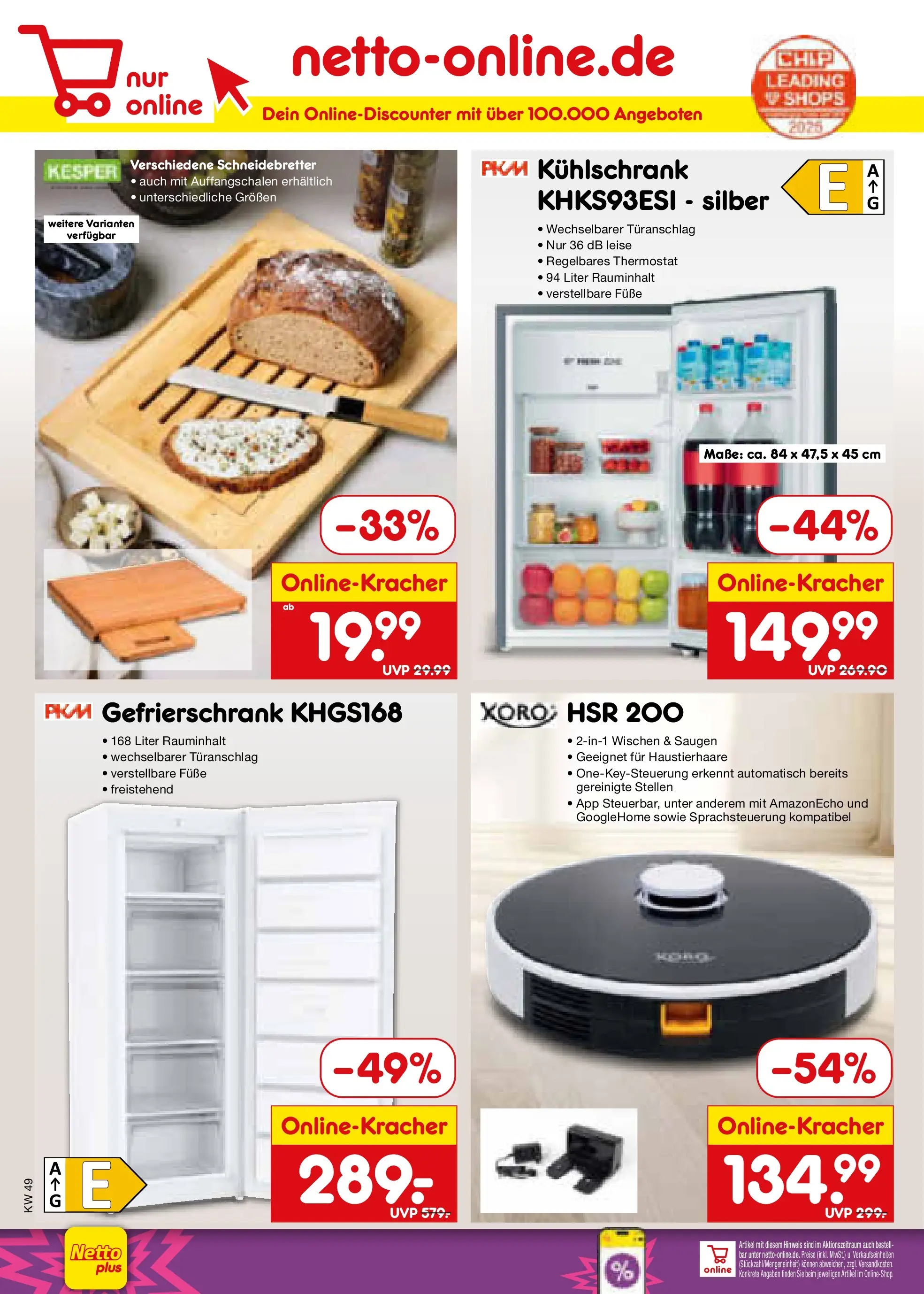 Netto Marken-Discount prospekt Gemmingen	 (ab 30.11.2025) » Angebote | Seite: 55 | Produkte: Gefrierschrank, Kühlschrank