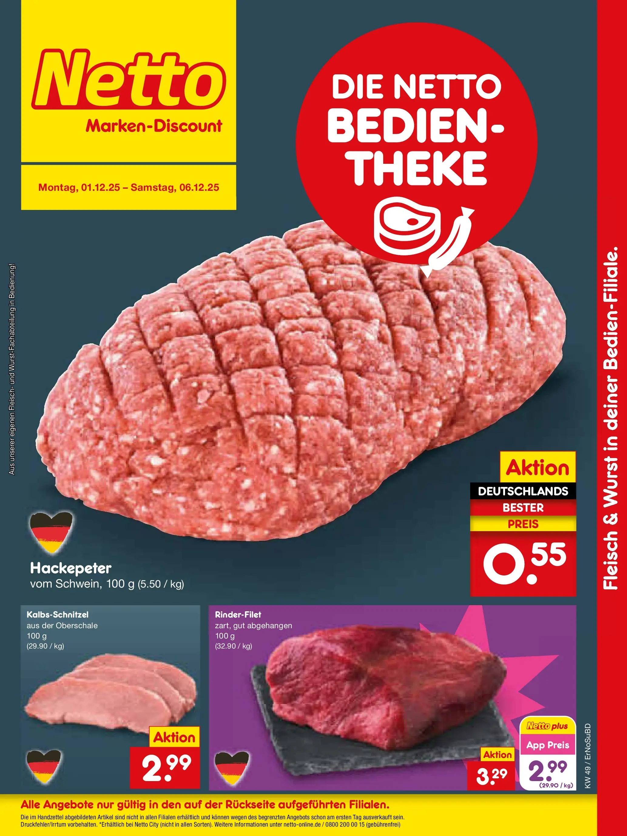 Netto Marken-Discount prospekt Nordhausen	 (ab 30.11.2025) » Angebote | Seite: 10 | Produkte: Theke, Rinderfilet, Wurst, Fleisch