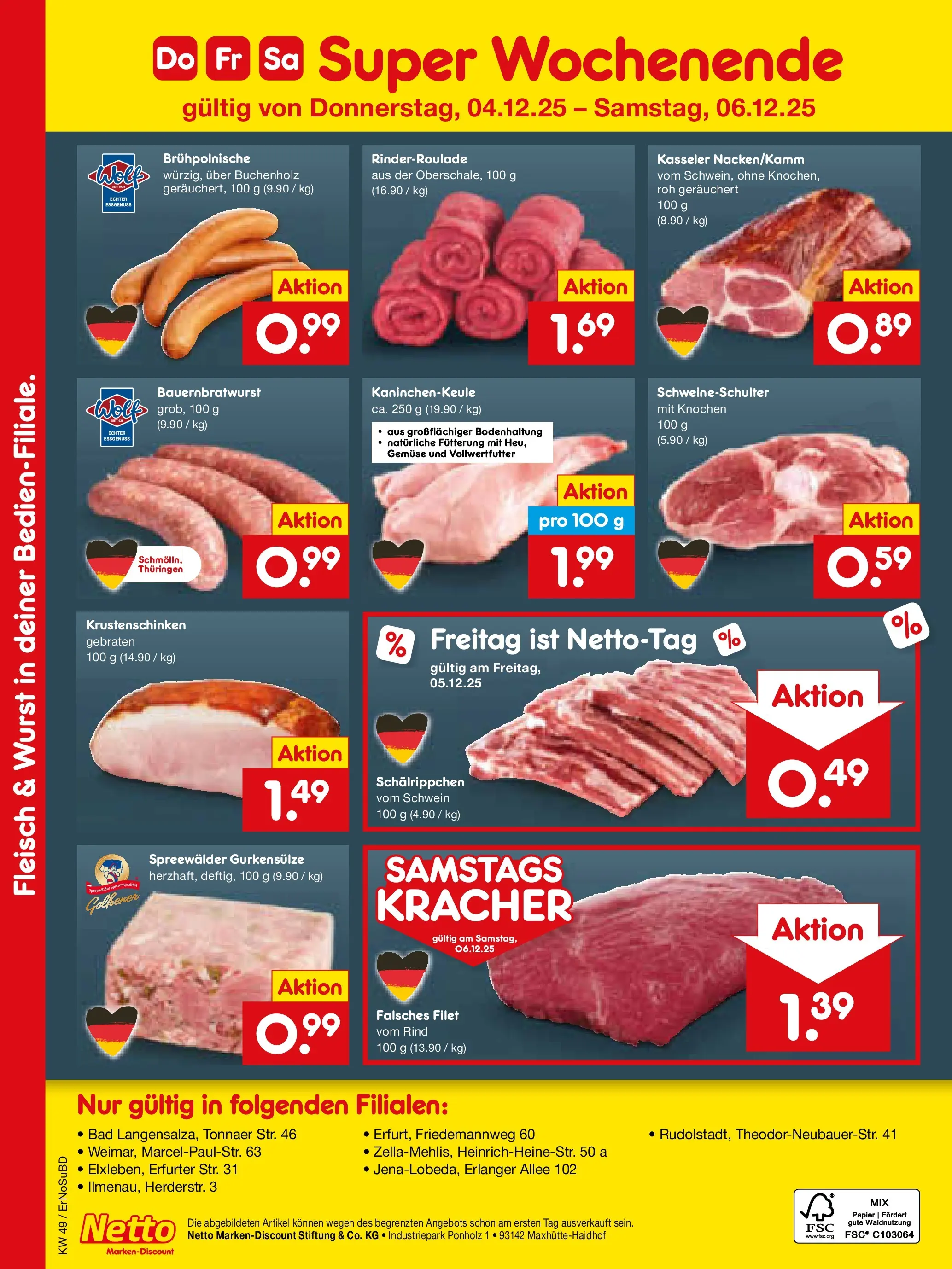Netto Marken-Discount prospekt Nordhausen	 (ab 30.11.2025) » Angebote | Seite: 11 | Produkte: Bad, Gemüse, Wurst, Fleisch