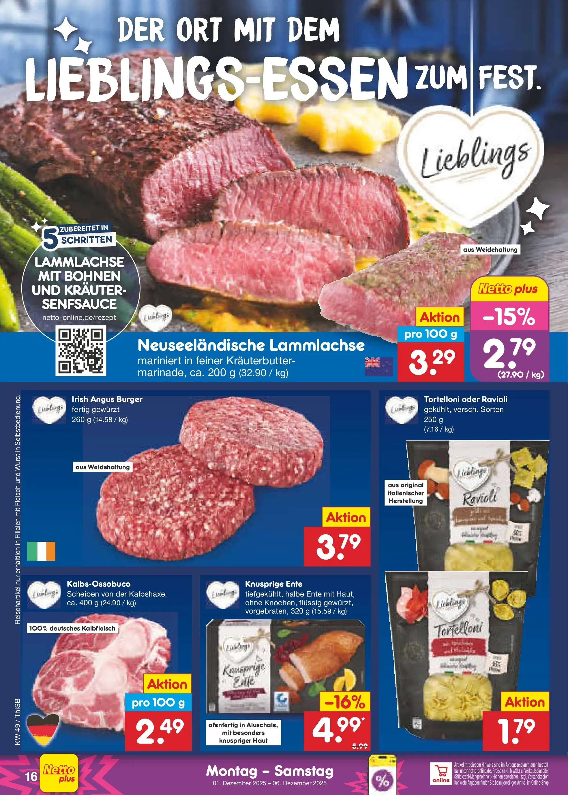 Netto Marken-Discount prospekt Pirna	 (ab 30.11.2025) » Angebote | Seite: 18 | Produkte: Kräuterbutter, Wurst, Fleisch, Ente