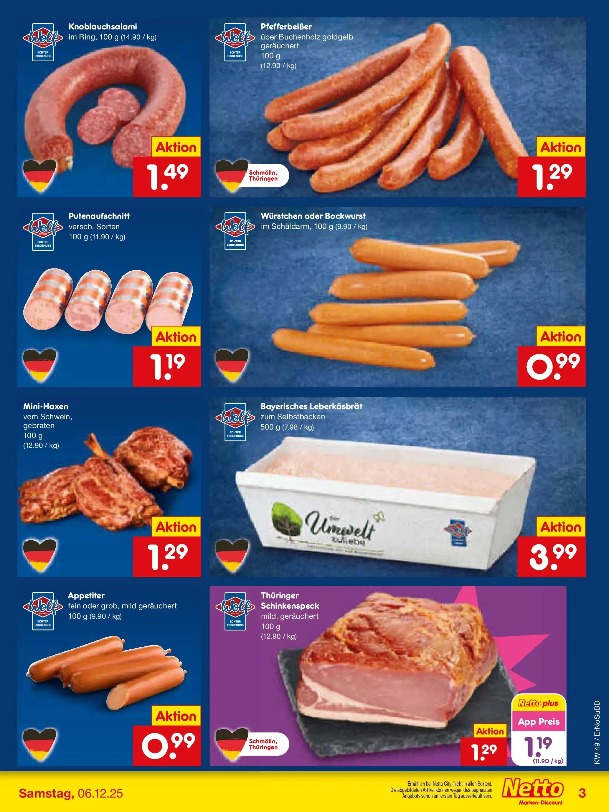 Netto Marken-Discount prospekt Nordhausen	 (ab 30.11.2025) » Angebote | Seite: 13 | Produkte: Bockwurst