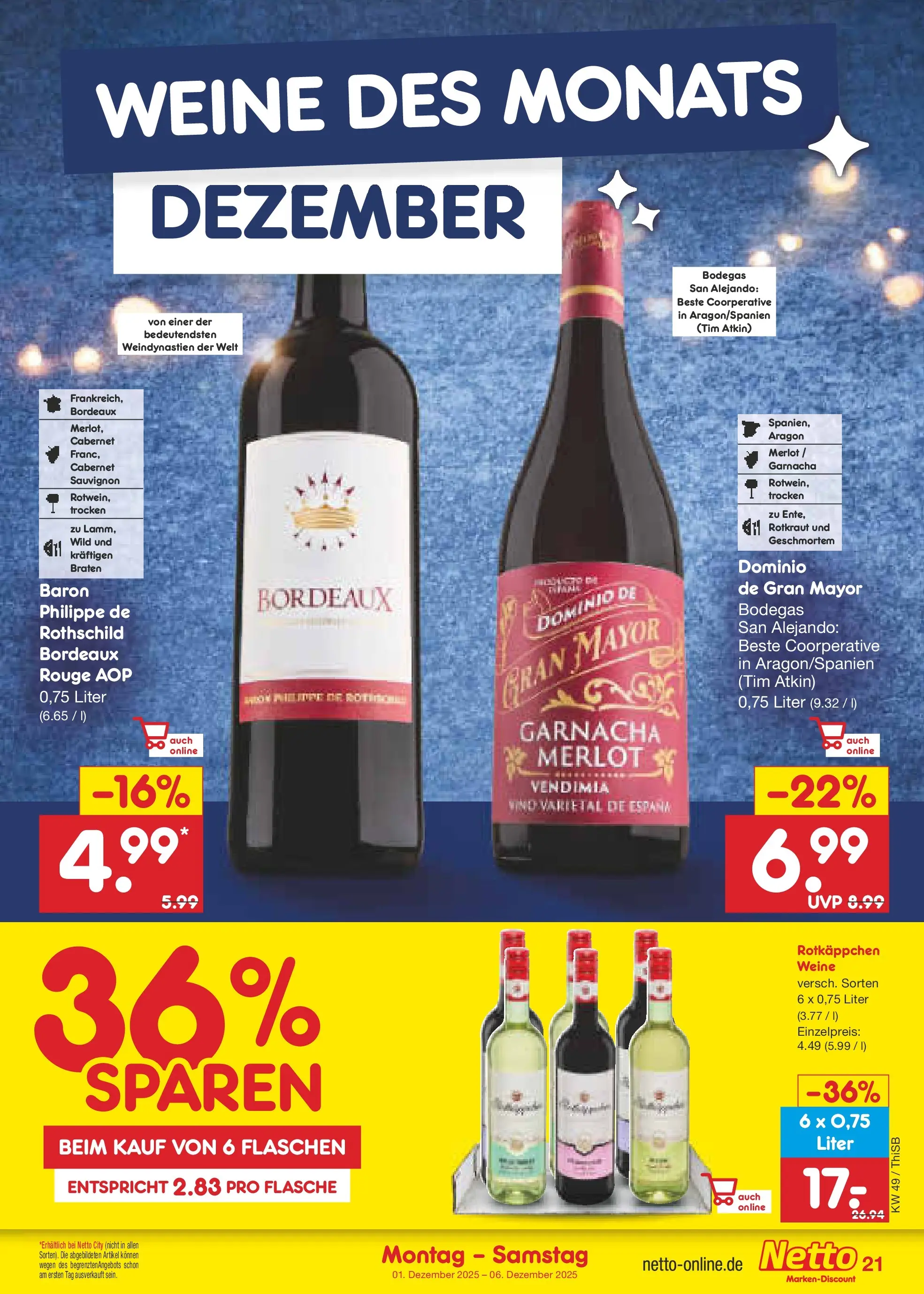 Netto Marken-Discount prospekt Pirna	 (ab 30.11.2025) » Angebote | Seite: 23 | Produkte: Merlot, Rouge, Rotkäppchen