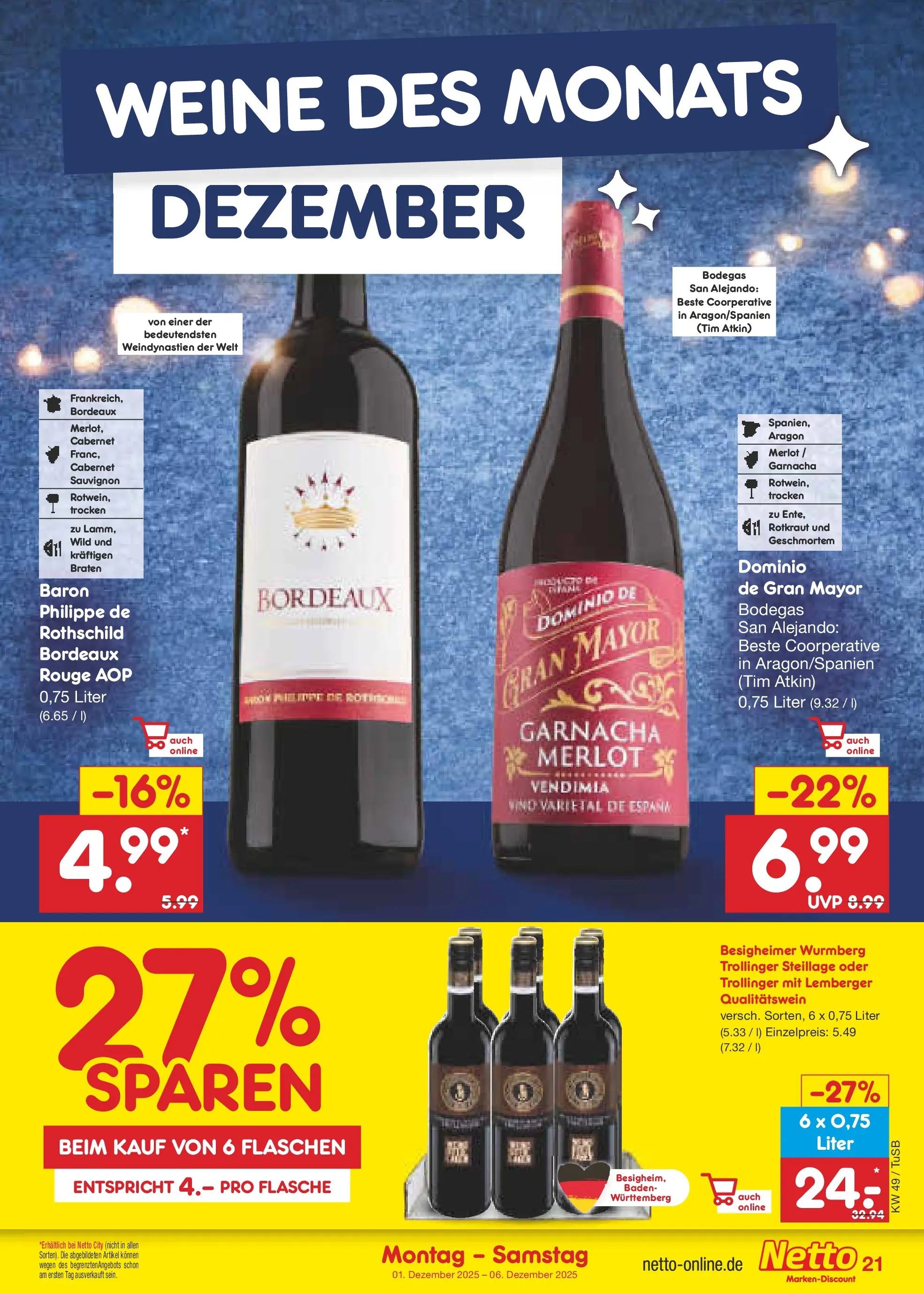 Netto Marken-Discount prospekt Calw-Stammheim	 (ab 30.11.2025) » Angebote | Seite: 23 | Produkte: Merlot, Rouge
