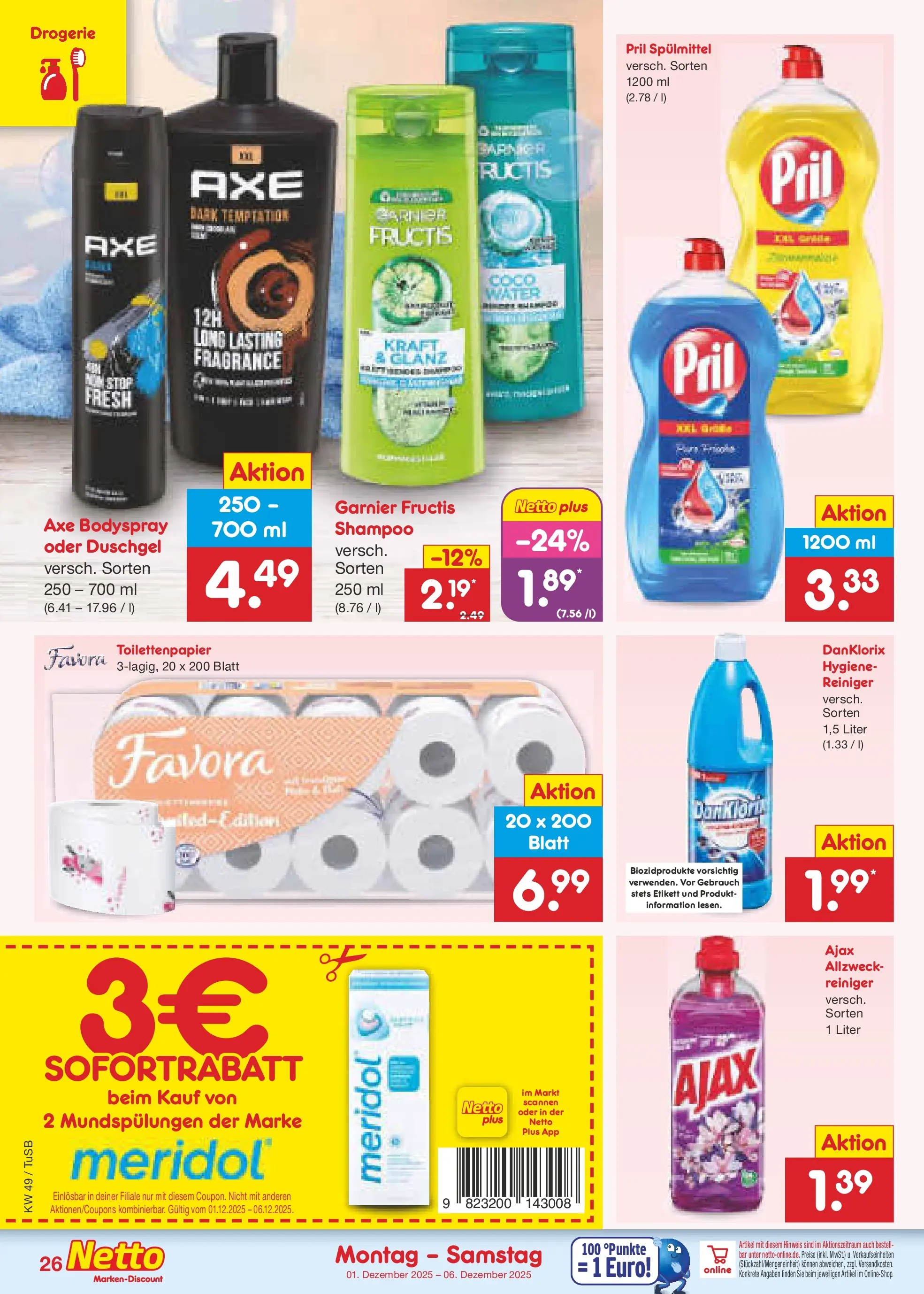 Netto Marken-Discount prospekt Calw-Stammheim	 (ab 30.11.2025) » Angebote | Seite: 28 | Produkte: Shampoo, Duschgel, Axe, Pril