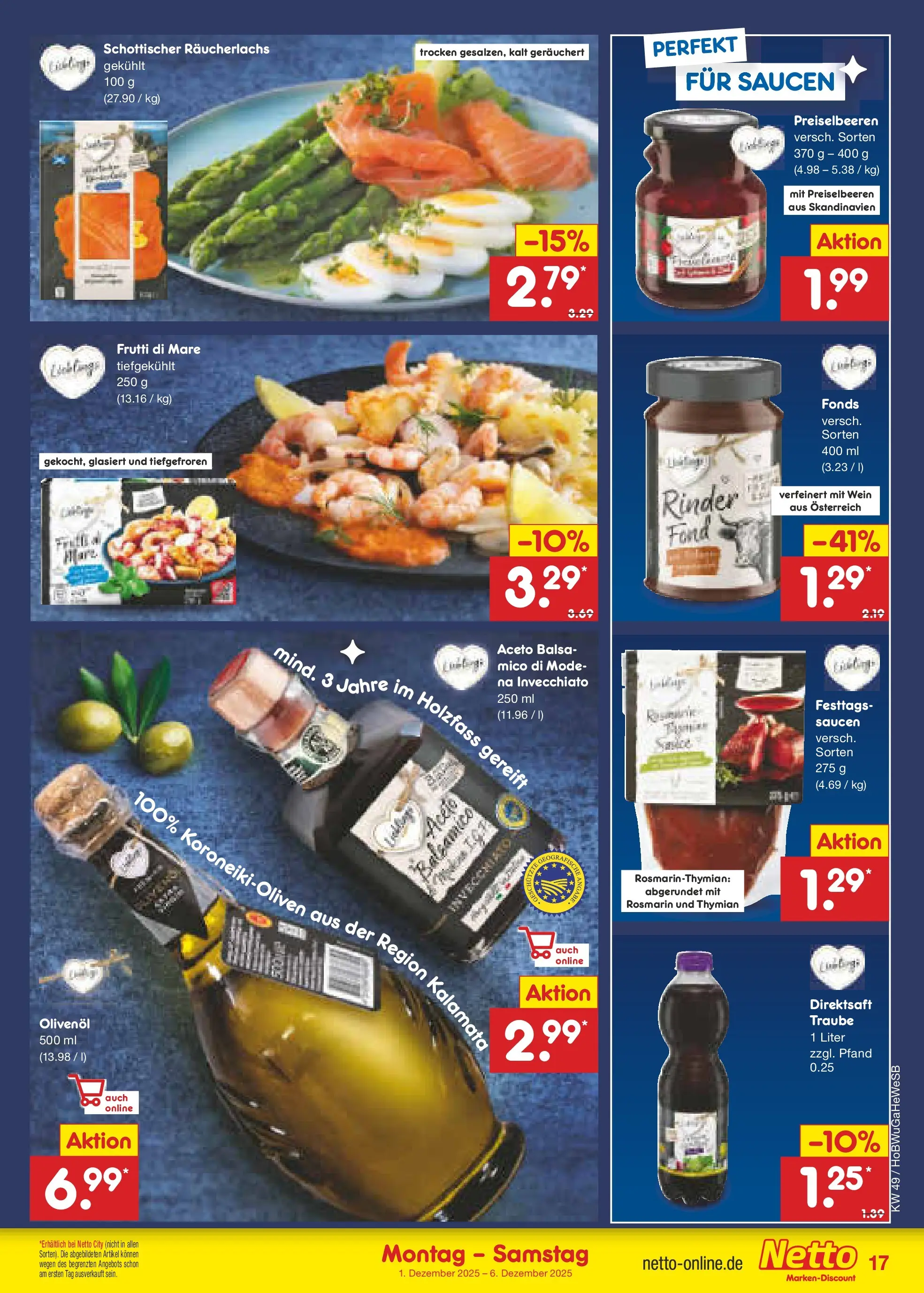 Netto Marken-Discount prospekt Bovenden	 (ab 01.12.2025) » Angebote | Seite: 19 | Produkte: Balsamico, Mars, Räucherlachs, Wein