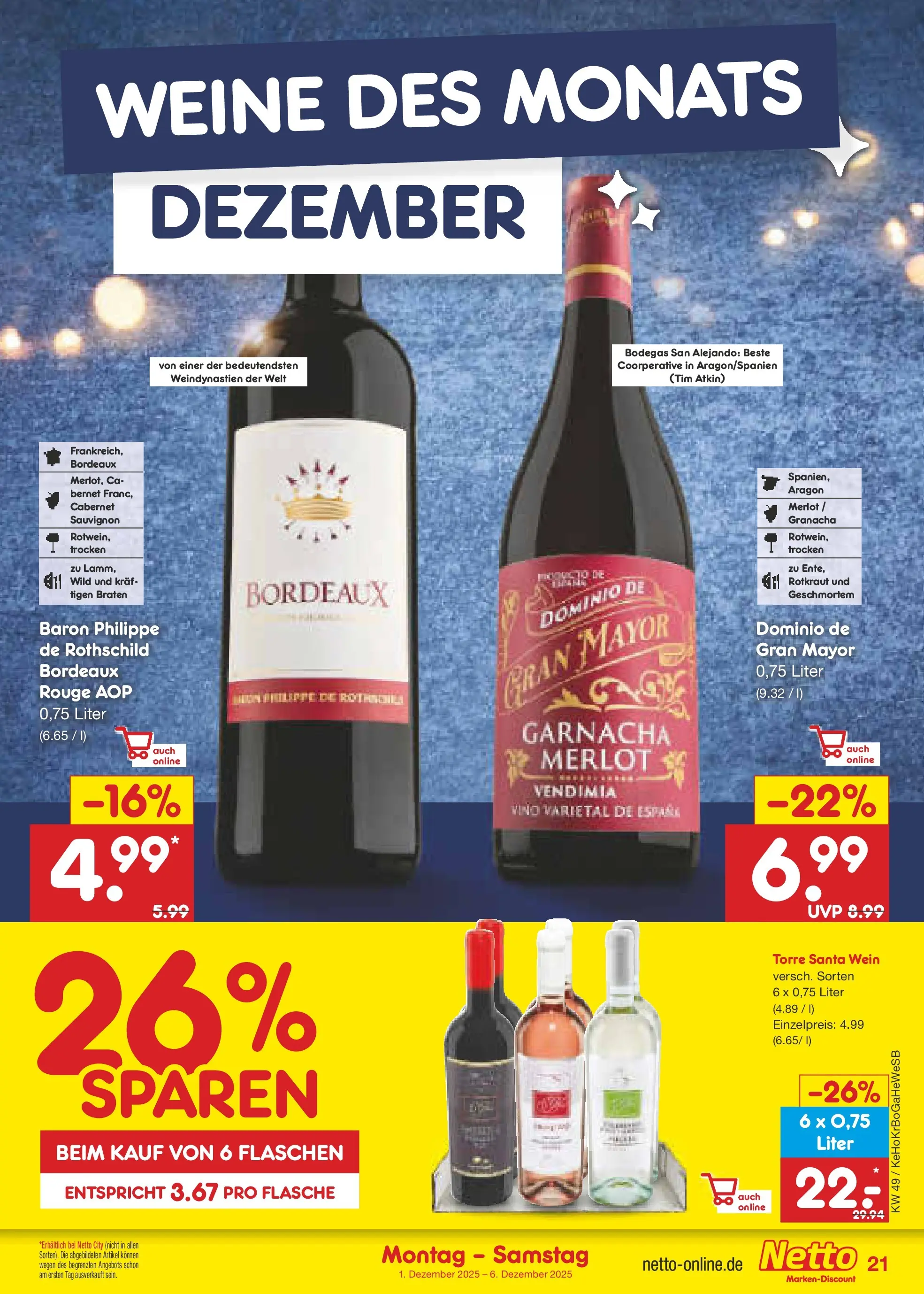 Netto Marken-Discount prospekt Braunschweig-Lamme (ab 01.12.2025) » Angebote | Seite: 23 | Produkte: Merlot, Rouge, Wein Netto Marken-Discount prospekt Braunschweig-Lamme (ab 01.12.2025) » Angebote | Seite: 23 | Produkte: Merlot, Rouge, Wein