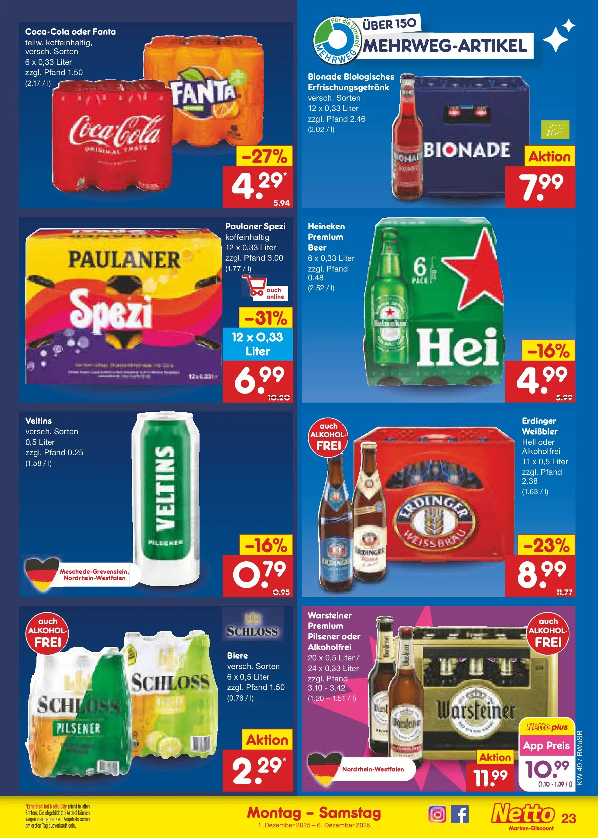 Netto Marken-Discount prospekt Bovenden	 (ab 01.12.2025) » Angebote | Seite: 25 | Produkte: Fanta, Weißbier, Heineken, Warsteiner