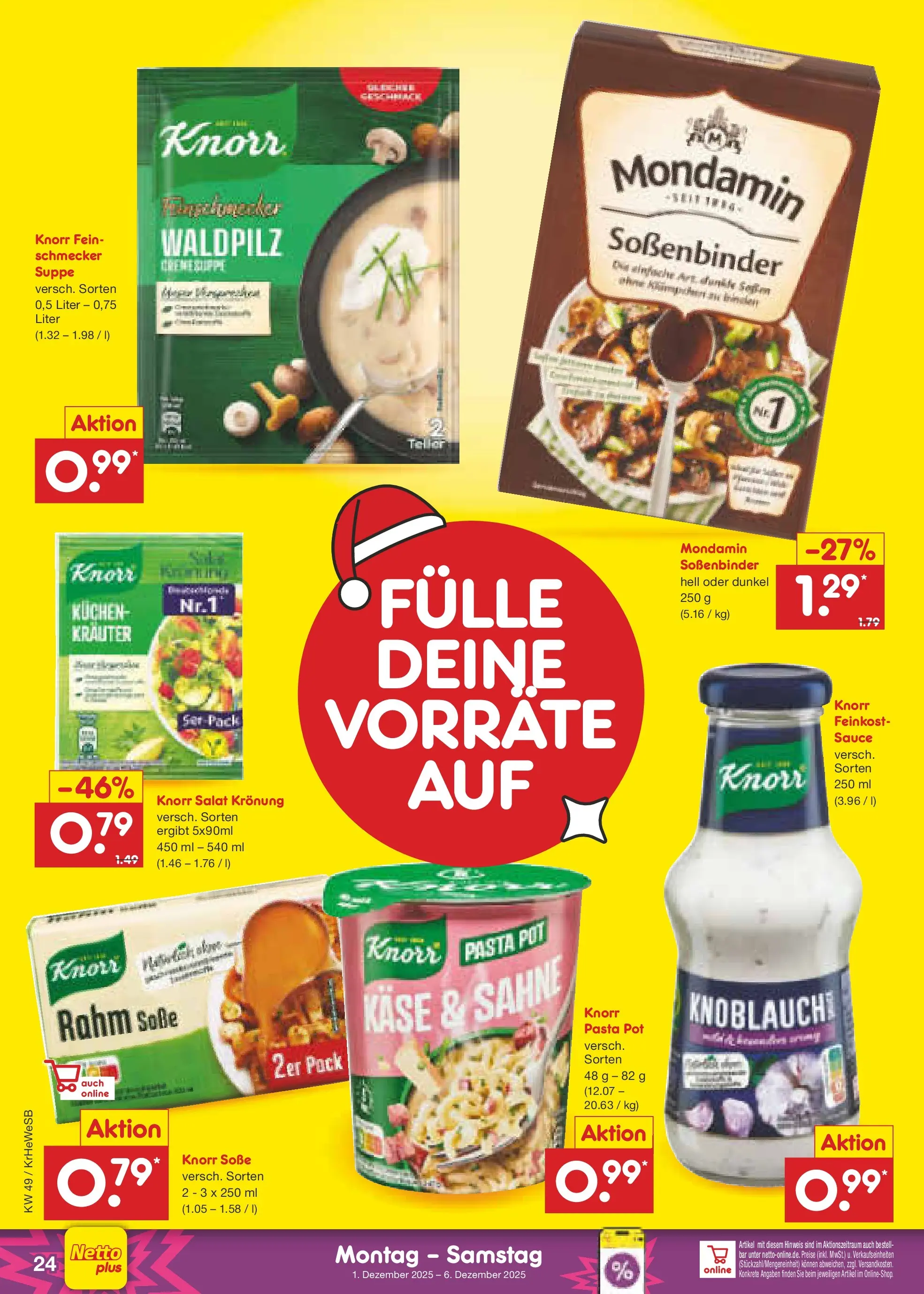 Netto Marken-Discount prospekt Brietlingen	 (ab 01.12.2025) » Angebote | Seite: 26 | Produkte: Käse, Knoblauch, Kuchen, Salat