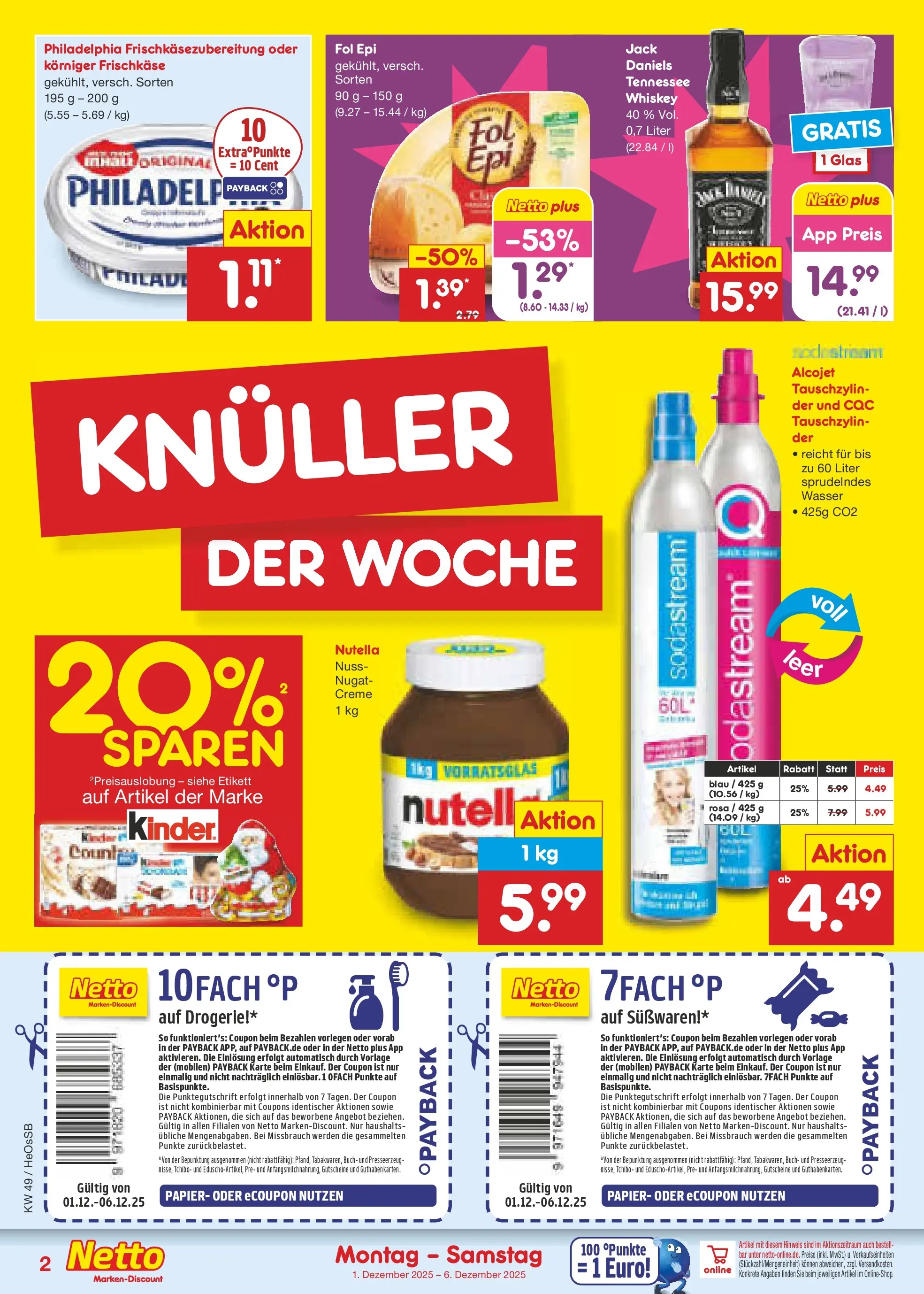 Netto Marken-Discount prospekt Kröpelin	 (ab 01.12.2025) » Angebote | Seite: 2 | Produkte: Creme, Wasser, Whiskey, Sodastream