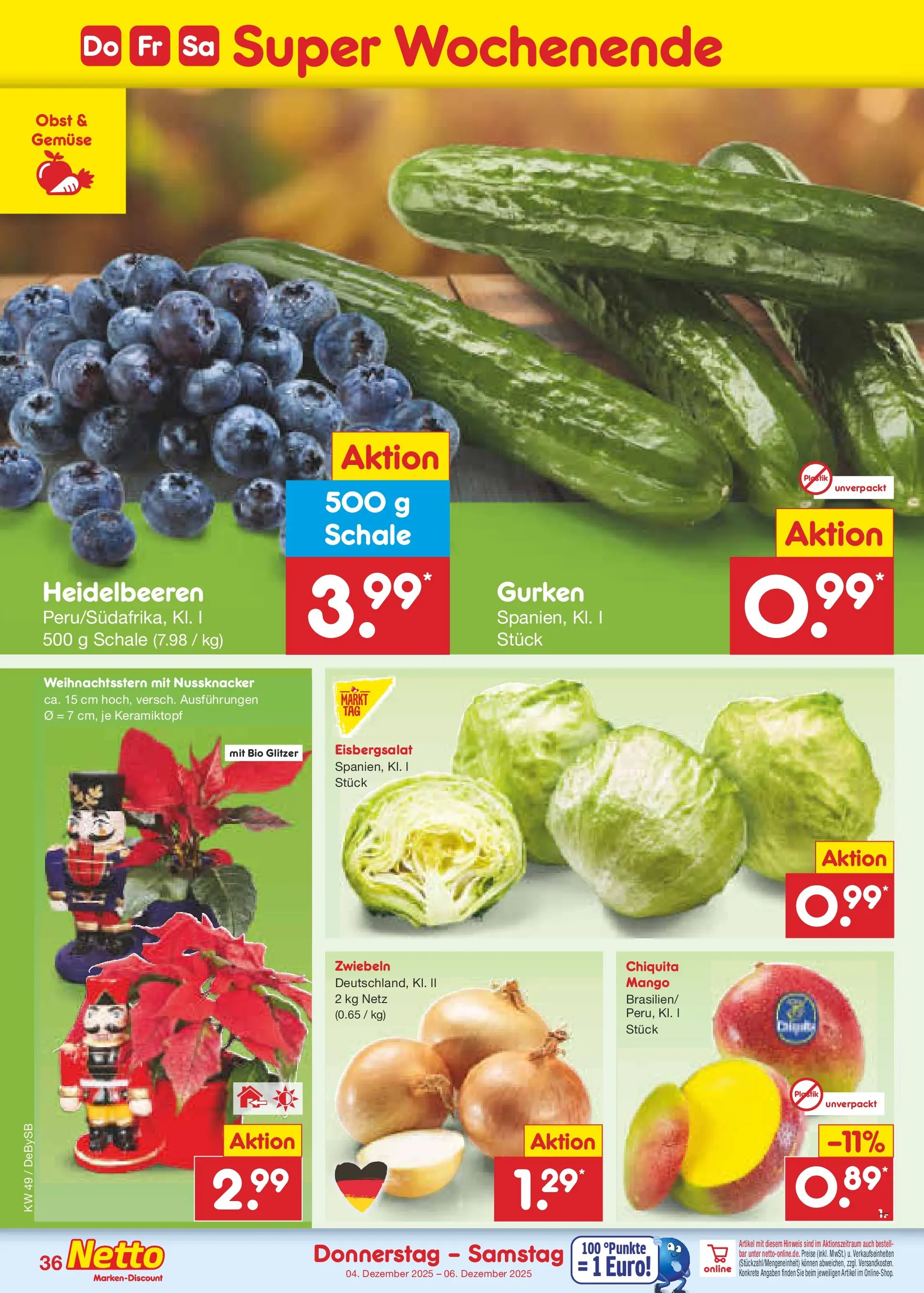 Netto Marken-Discount prospekt Thierhaupten	 (ab 30.11.2025) » Angebote | Seite: 38 | Produkte: Eisbergsalat, Zwiebeln, Gemüse, Gurken