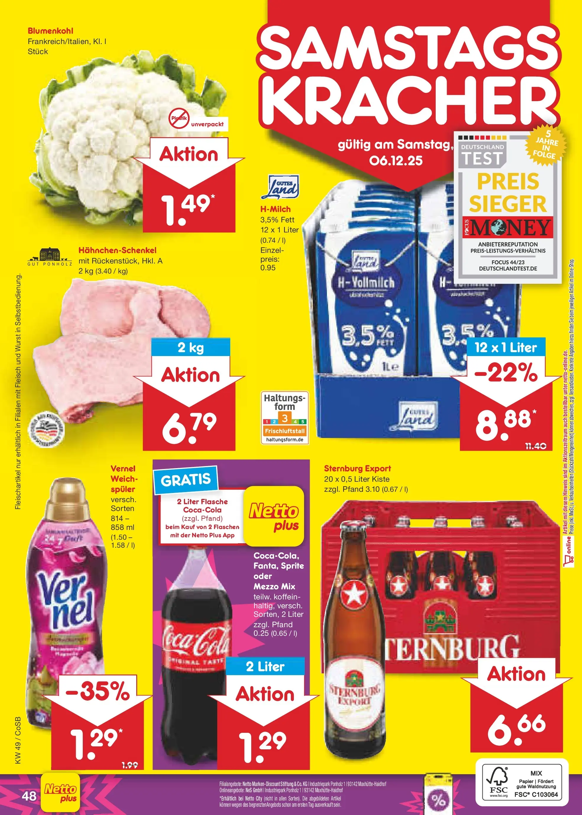 Netto Marken-Discount prospekt Kloster Lehnin	 (ab 01.12.2025) » Angebote | Seite: 51 | Produkte: Cola, Wurst, Fleisch, Vernel