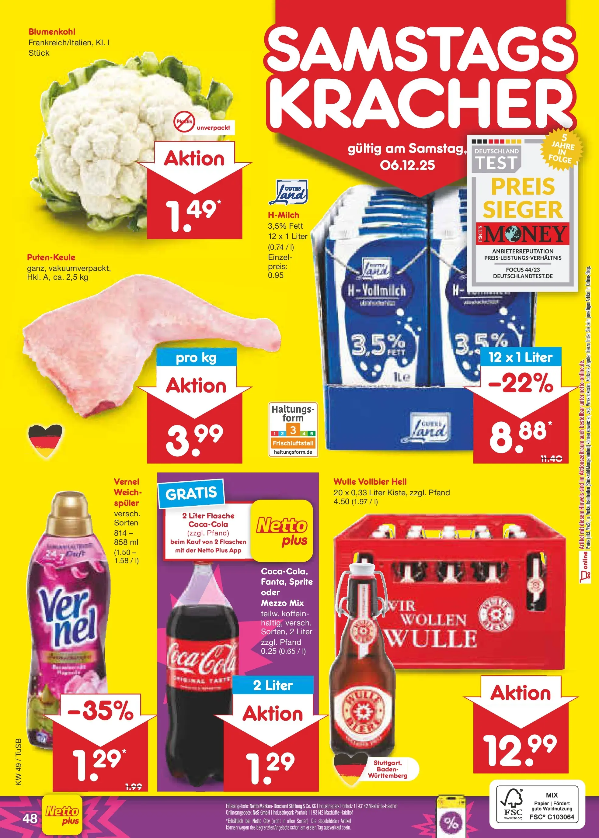 Netto Marken-Discount prospekt Calw-Stammheim	 (ab 30.11.2025) » Angebote | Seite: 51 | Produkte: Mezzo mix, Cola, Oder mezzo mix, Vernel